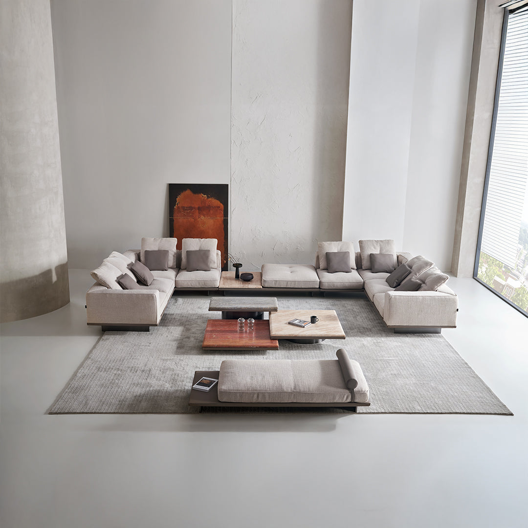 Pre-order 25 Days Delivery  Avenor Beige Travertine Coffee Table B-SF091-Beige -  Coffee Tables - ebarza Furniture UAE | Shop Modern Furniture in Abu Dhabi & Dubai - مفروشات ايبازرا في الامارات | تسوق اثاث عصري وديكورات مميزة في دبي وابوظبي