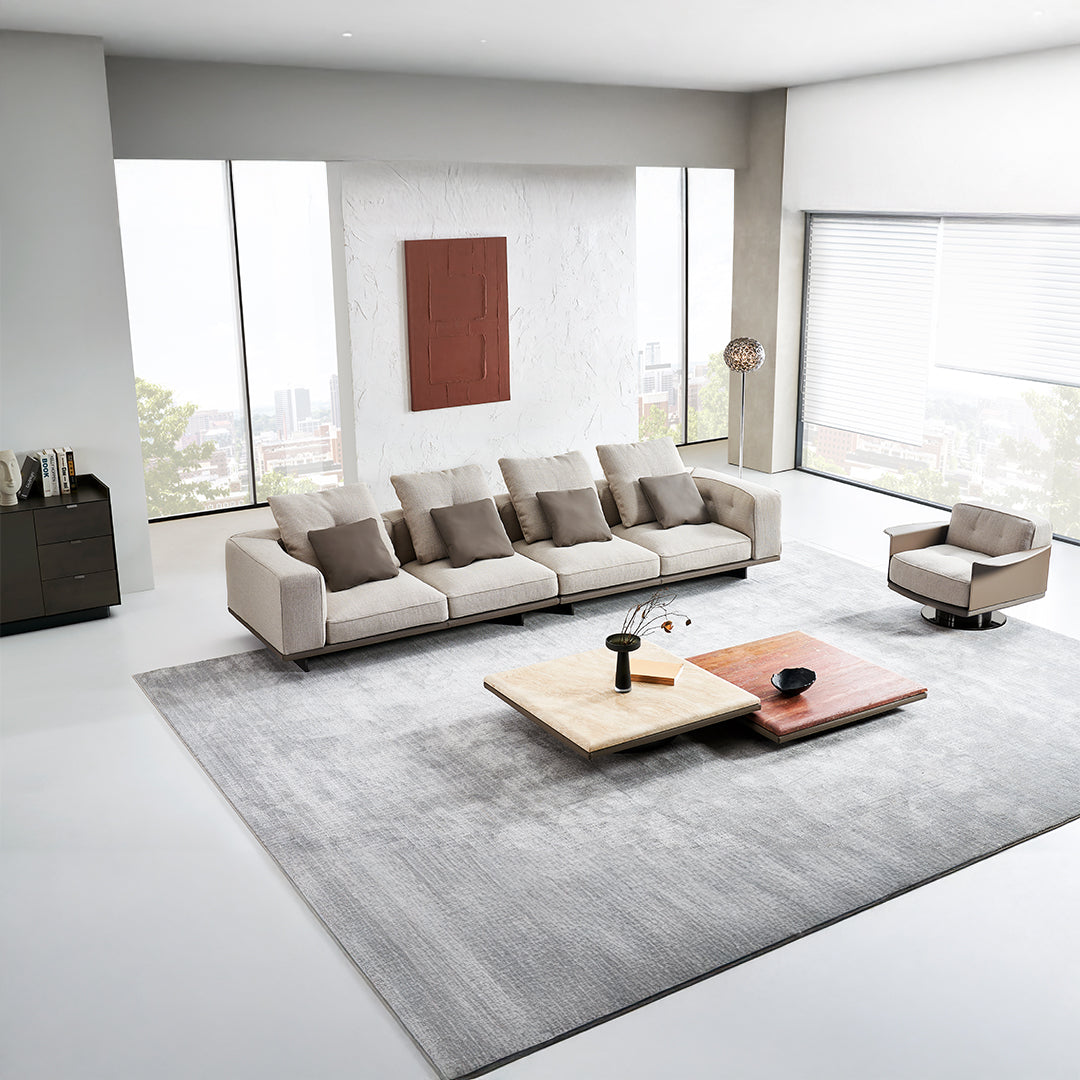 Avenor Red Travertine Coffee Table A-SF091- Red -  Coffee Tables - ebarza Furniture UAE | Shop Modern Furniture in Abu Dhabi & Dubai - مفروشات ايبازرا في الامارات | تسوق اثاث عصري وديكورات مميزة في دبي وابوظبي