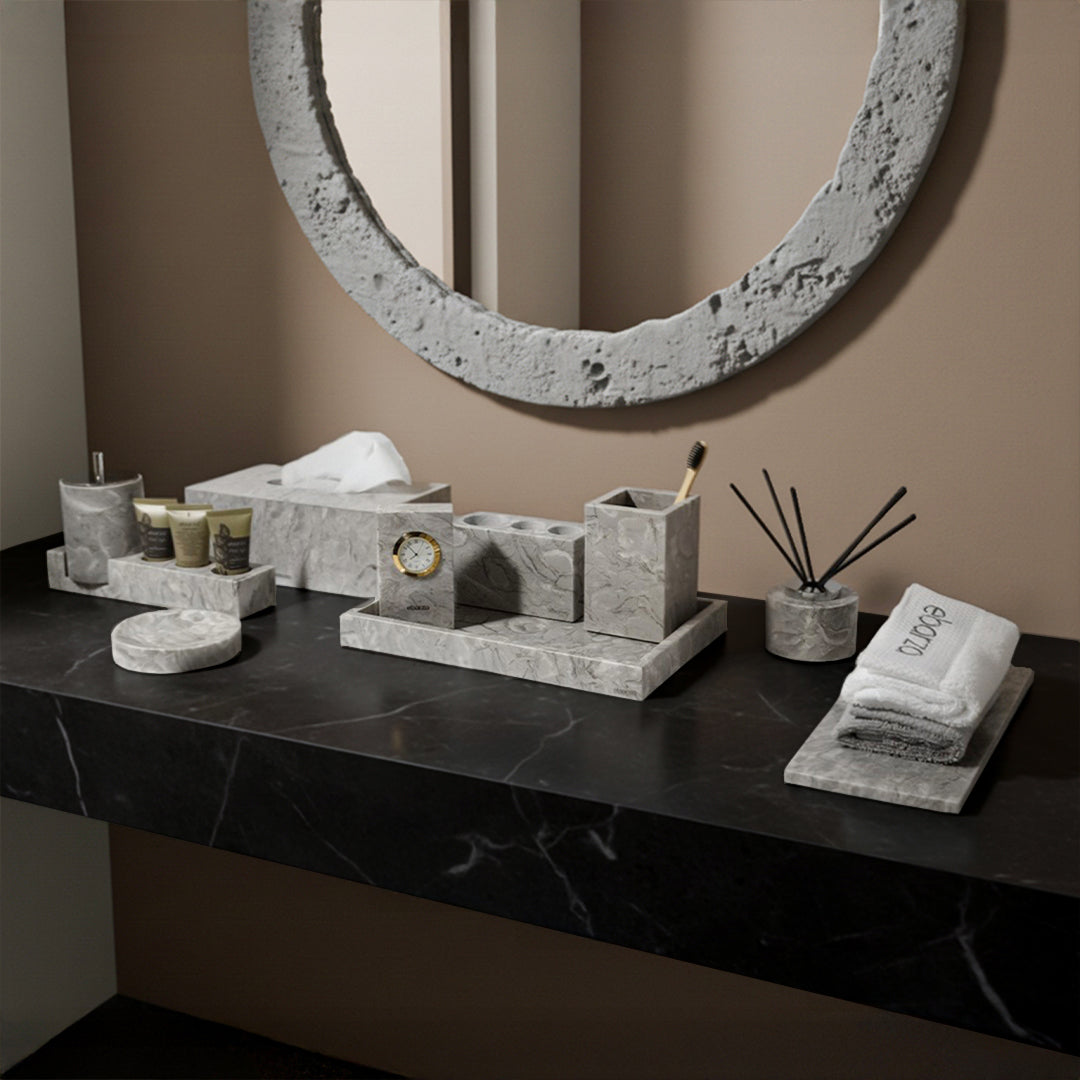 Bawang Flower Marble Rectangular Large Tray RHD892
