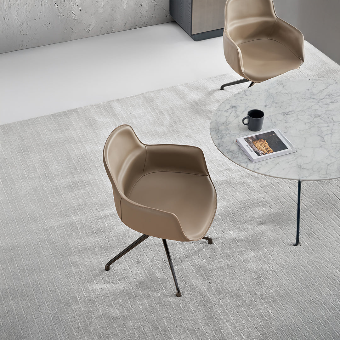 Beige Saddle Leather Dining Chair - DC030 -  Chairs - ebarza Furniture UAE | Shop Modern Furniture in Abu Dhabi & Dubai - مفروشات ايبازرا في الامارات | تسوق اثاث عصري وديكورات مميزة في دبي وابوظبي