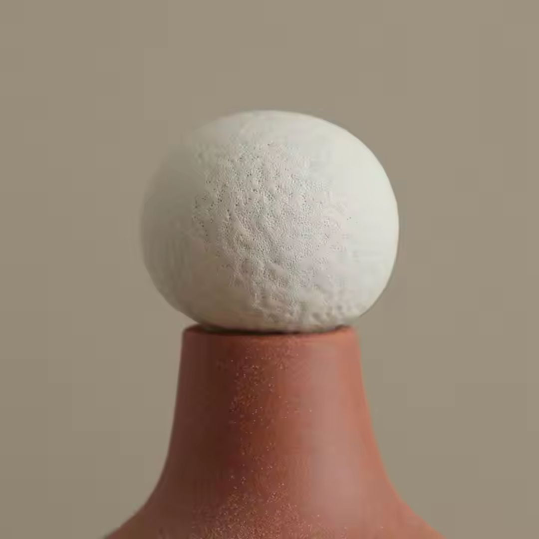 Black And White Painted Red Hand-Painted Ceramic Vase-A FD-D25054A -  Vases - ebarza Furniture UAE | Shop Modern Furniture in Abu Dhabi & Dubai - مفروشات ايبازرا في الامارات | تسوق اثاث عصري وديكورات مميزة في دبي وابوظبي