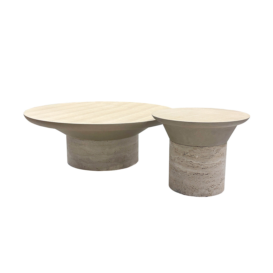 Pre-order 90 Days Delivery Bordeaux Travertine Side Table - EB02ST -  Side Tables - ebarza Furniture UAE | Shop Modern Furniture in Abu Dhabi & Dubai - مفروشات ايبازرا في الامارات | تسوق اثاث عصري وديكورات مميزة في دبي وابوظبي