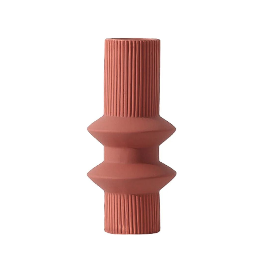 Brown Double Ring Vase-B FA-D21105B -  Vases - ebarza Furniture UAE | Shop Modern Furniture in Abu Dhabi & Dubai - مفروشات ايبازرا في الامارات | تسوق اثاث عصري وديكورات مميزة في دبي وابوظبي