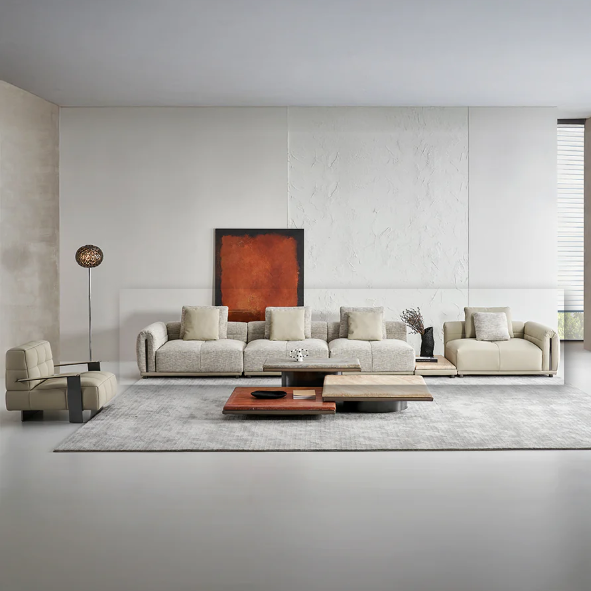 Quadro 6 Seater sofa C-SF093-6S -  Sofas - ebarza Furniture UAE | Shop Modern Furniture in Abu Dhabi & Dubai - مفروشات ايبازرا في الامارات | تسوق اثاث عصري وديكورات مميزة في دبي وابوظبي