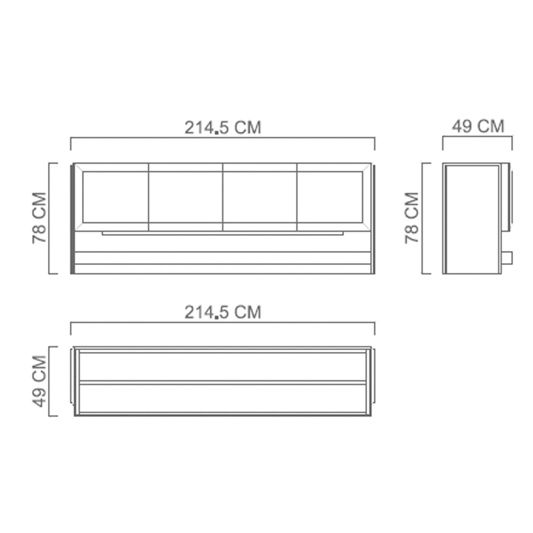CAPRIA Sideboard 215x78 YL-SIDEBOARD-78 -  Sideboards - ebarza Furniture UAE | Shop Modern Furniture in Abu Dhabi & Dubai - مفروشات ايبازرا في الامارات | تسوق اثاث عصري وديكورات مميزة في دبي وابوظبي