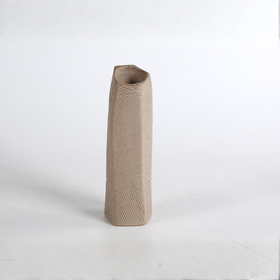 Pre-order 65 Days Delivery Dark sand Chizzled candle & tealight holder - Large CB4371-29-R920 -  Candle Holders - ebarza Furniture UAE | Shop Modern Furniture in Abu Dhabi & Dubai - مفروشات ايبازرا في الامارات | تسوق اثاث عصري وديكورات مميزة في دبي وابوظبي