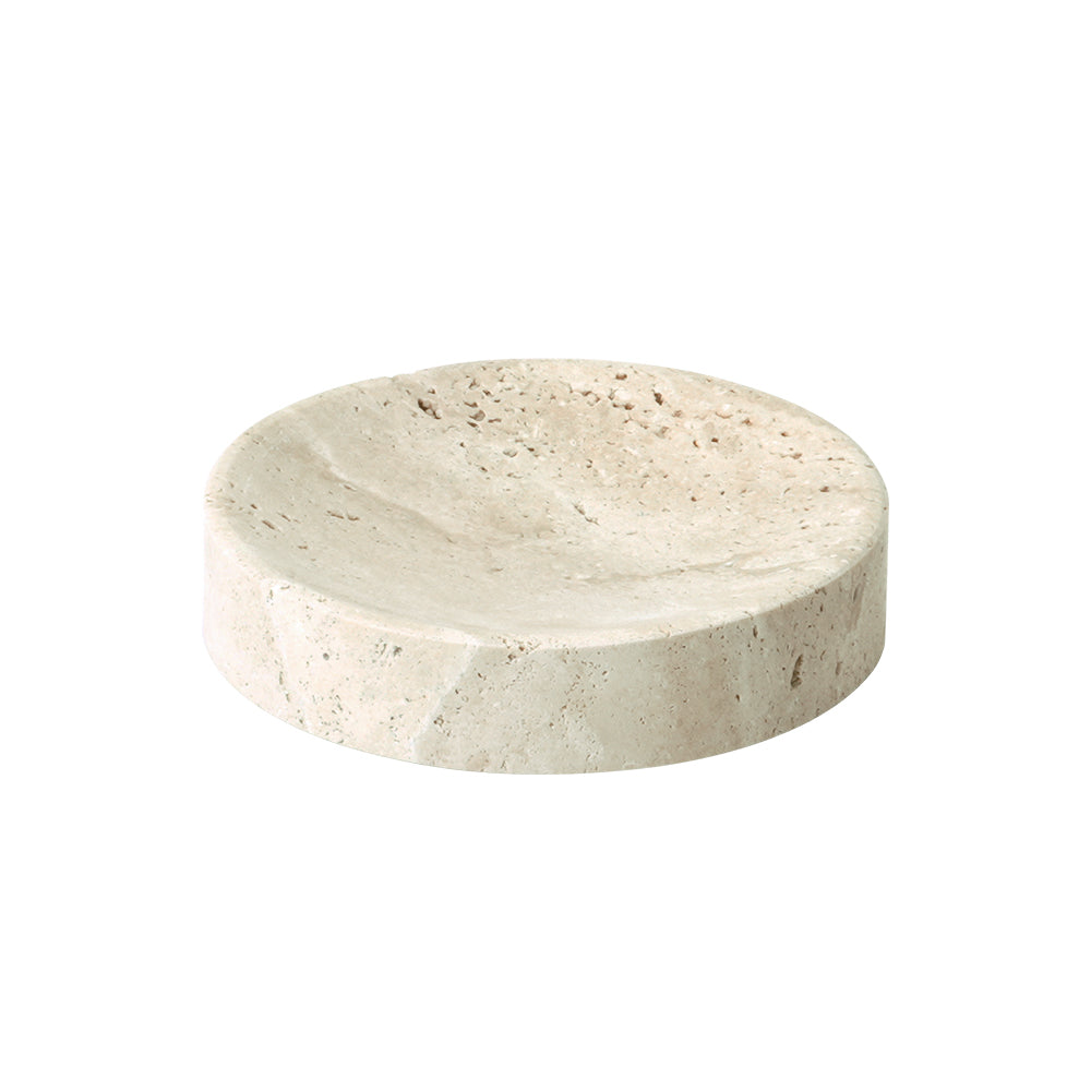 Yellow Travertine Round Soap Dish CBJ833-3/CBJ834-3 -  Bathroom Accessories - ebarza Furniture UAE | Shop Modern Furniture in Abu Dhabi & Dubai - مفروشات ايبازرا في الامارات | تسوق اثاث عصري وديكورات مميزة في دبي وابوظبي
