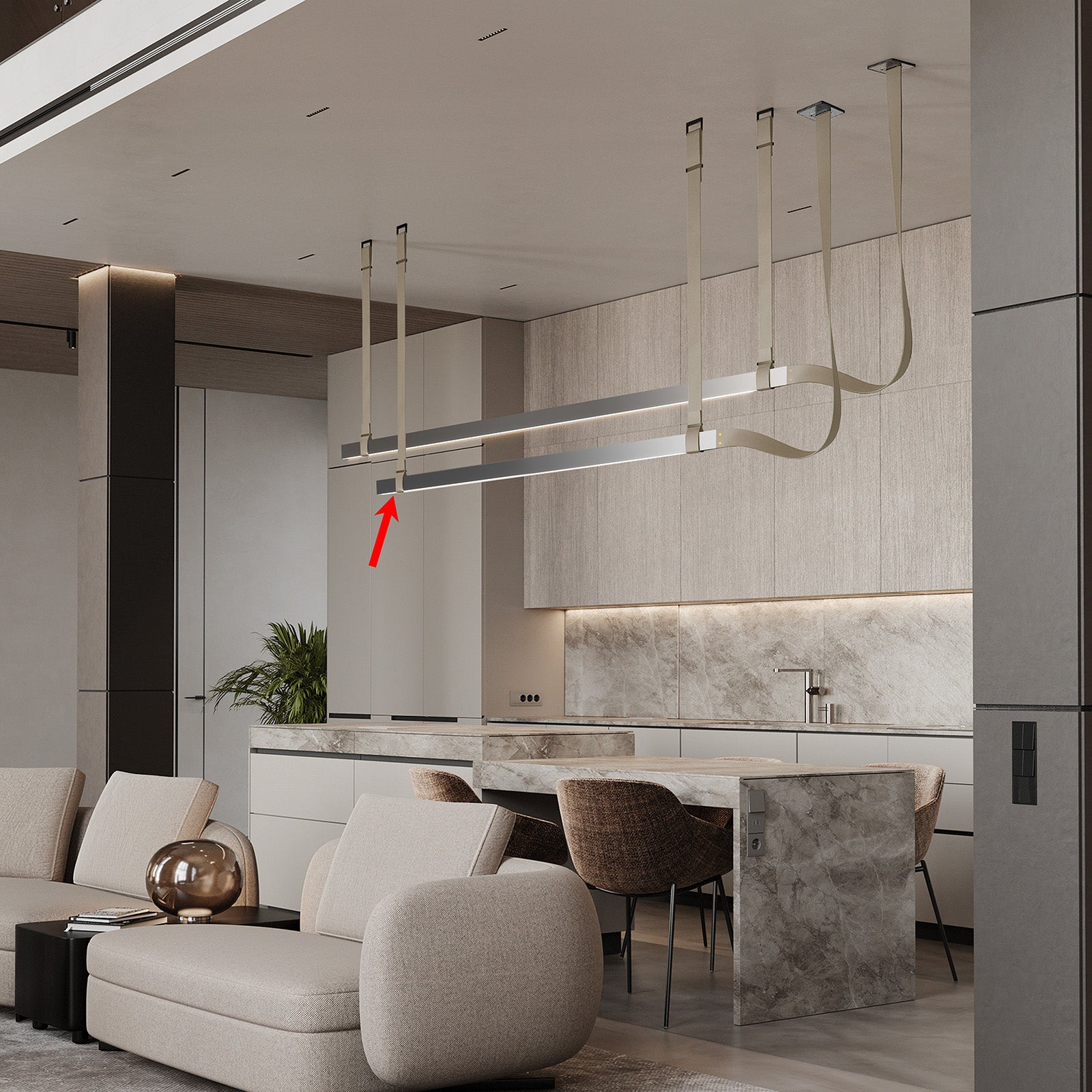 Comet Tail Leather Black Pendant Lamp 1.2m  CY-DD-1053-B -  Pendant Lamps - ebarza Furniture UAE | Shop Modern Furniture in Abu Dhabi & Dubai - مفروشات ايبازرا في الامارات | تسوق اثاث عصري وديكورات مميزة في دبي وابوظبي