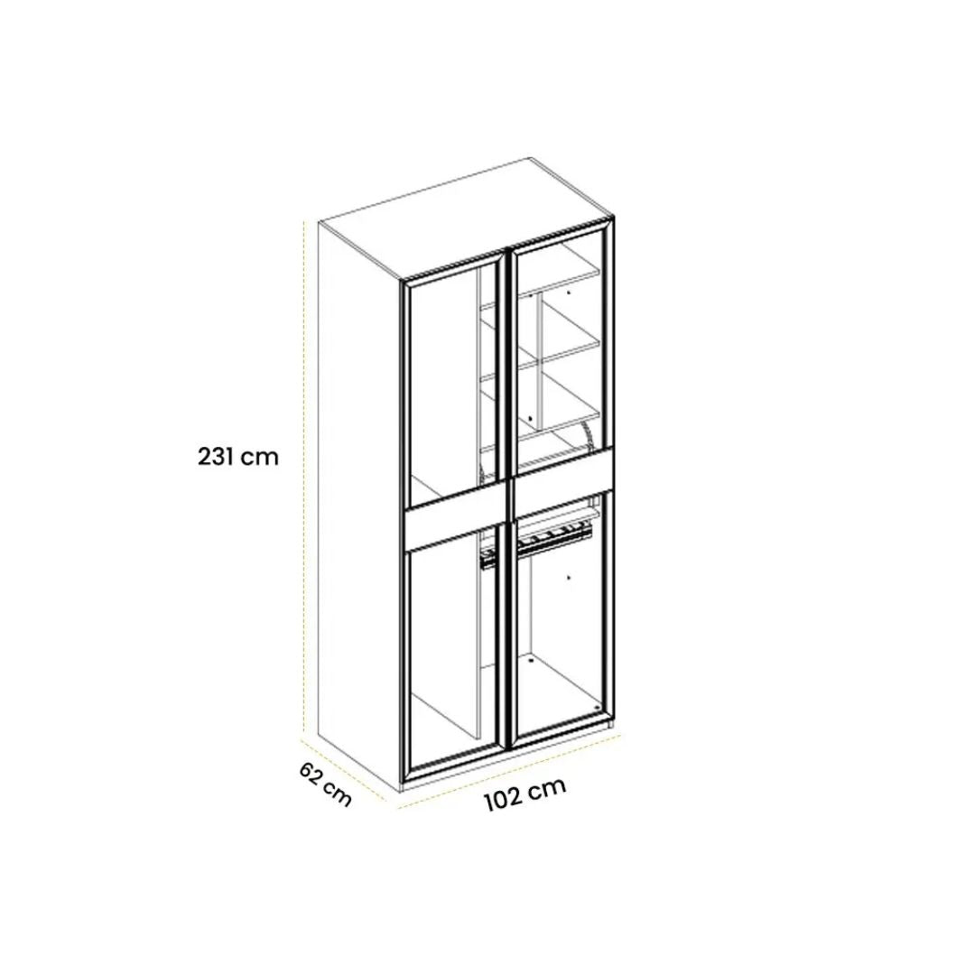 Cashmere 100 cm V2 Sweater Wardrobe -  Cabinets - ebarza Furniture UAE | Shop Modern Furniture in Abu Dhabi & Dubai - مفروشات ايبازرا في الامارات | تسوق اثاث عصري وديكورات مميزة في دبي وابوظبي