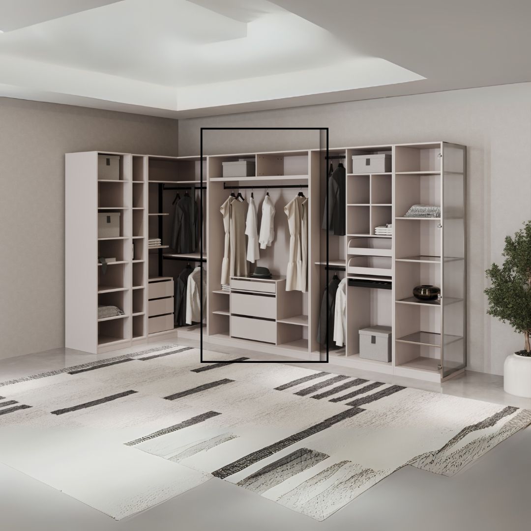 Pre-order 25 Days Delivery Cashmere 150 cm Accordion Door Wardrobe -  Cabinets - ebarza Furniture UAE | Shop Modern Furniture in Abu Dhabi & Dubai - مفروشات ايبازرا في الامارات | تسوق اثاث عصري وديكورات مميزة في دبي وابوظبي