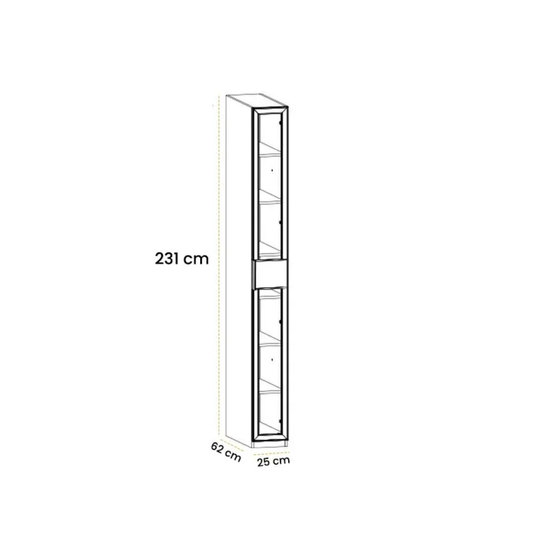 Cashmere  25 CM WARDROBE WITH GLASS DOOR -  Cabinets - ebarza Furniture UAE | Shop Modern Furniture in Abu Dhabi & Dubai - مفروشات ايبازرا في الامارات | تسوق اثاث عصري وديكورات مميزة في دبي وابوظبي