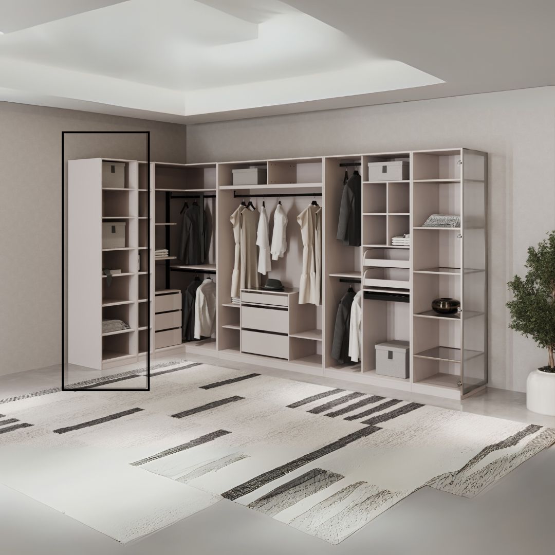 Pre-order 25 Days Delivery Cashmere  50 CM WARDROBE (GLASS DOOR) MELAMINE -  Cabinets - ebarza Furniture UAE | Shop Modern Furniture in Abu Dhabi & Dubai - مفروشات ايبازرا في الامارات | تسوق اثاث عصري وديكورات مميزة في دبي وابوظبي