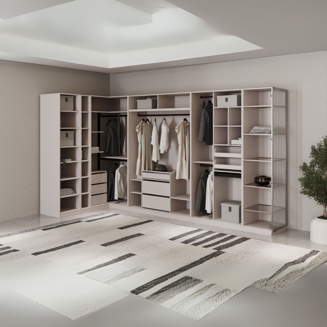 Pre-order 25 Days Delivery Cashmere  50 CM WARDROBE (GLASS DOOR) MELAMINE -  Cabinets - ebarza Furniture UAE | Shop Modern Furniture in Abu Dhabi & Dubai - مفروشات ايبازرا في الامارات | تسوق اثاث عصري وديكورات مميزة في دبي وابوظبي