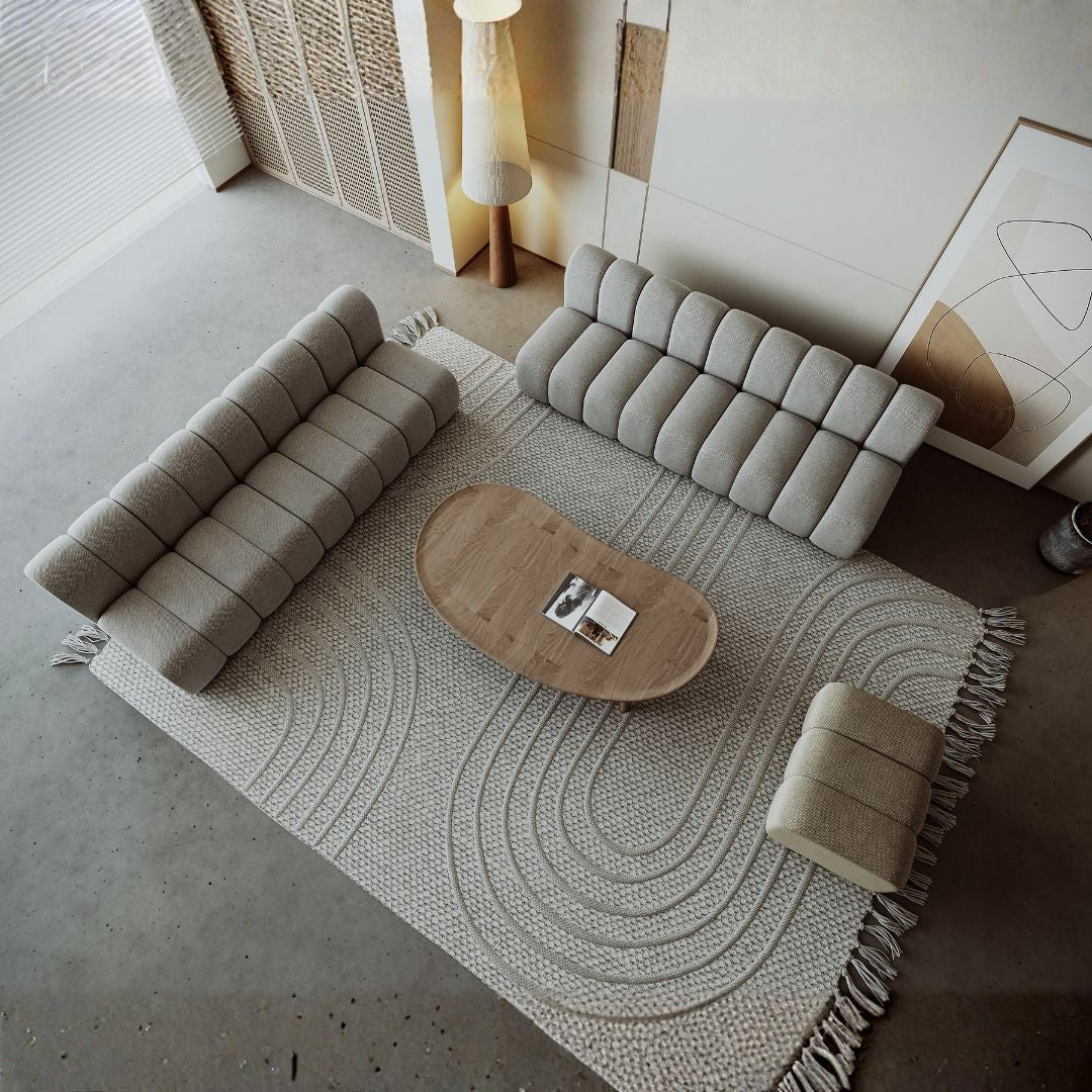 Chameleon Sofa Curved Pouf - H-5228-Ottoman -  Sofas - ebarza Furniture UAE | Shop Modern Furniture in Abu Dhabi & Dubai - مفروشات ايبازرا في الامارات | تسوق اثاث عصري وديكورات مميزة في دبي وابوظبي