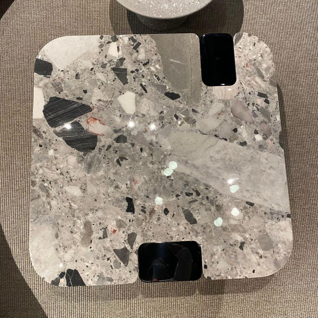 Coffee Table Natural Stone Top Stainless Steel Leg - LT053H -  Coffee Tables - ebarza Furniture UAE | Shop Modern Furniture in Abu Dhabi & Dubai - مفروشات ايبازرا في الامارات | تسوق اثاث عصري وديكورات مميزة في دبي وابوظبي