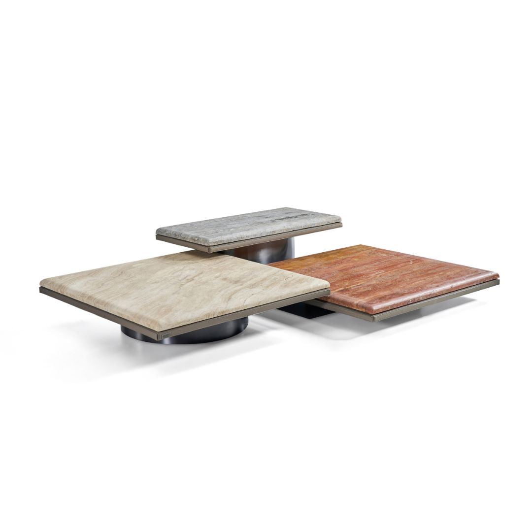 Avenor Red Travertine Coffee Table A-SF091- Red -  Coffee Tables - ebarza Furniture UAE | Shop Modern Furniture in Abu Dhabi & Dubai - مفروشات ايبازرا في الامارات | تسوق اثاث عصري وديكورات مميزة في دبي وابوظبي