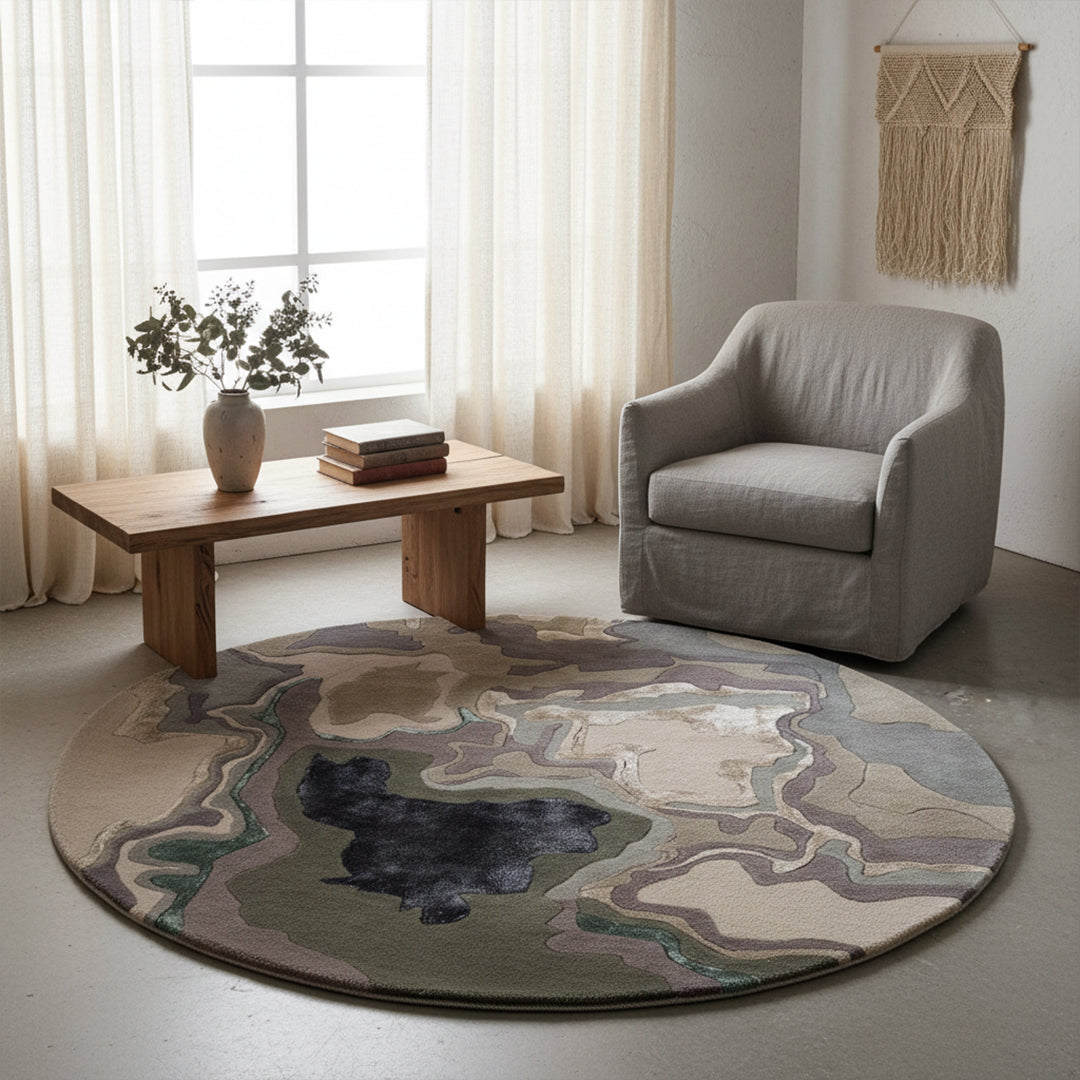 D150 Cm Handmade Wool Rug Jh-20728 Round