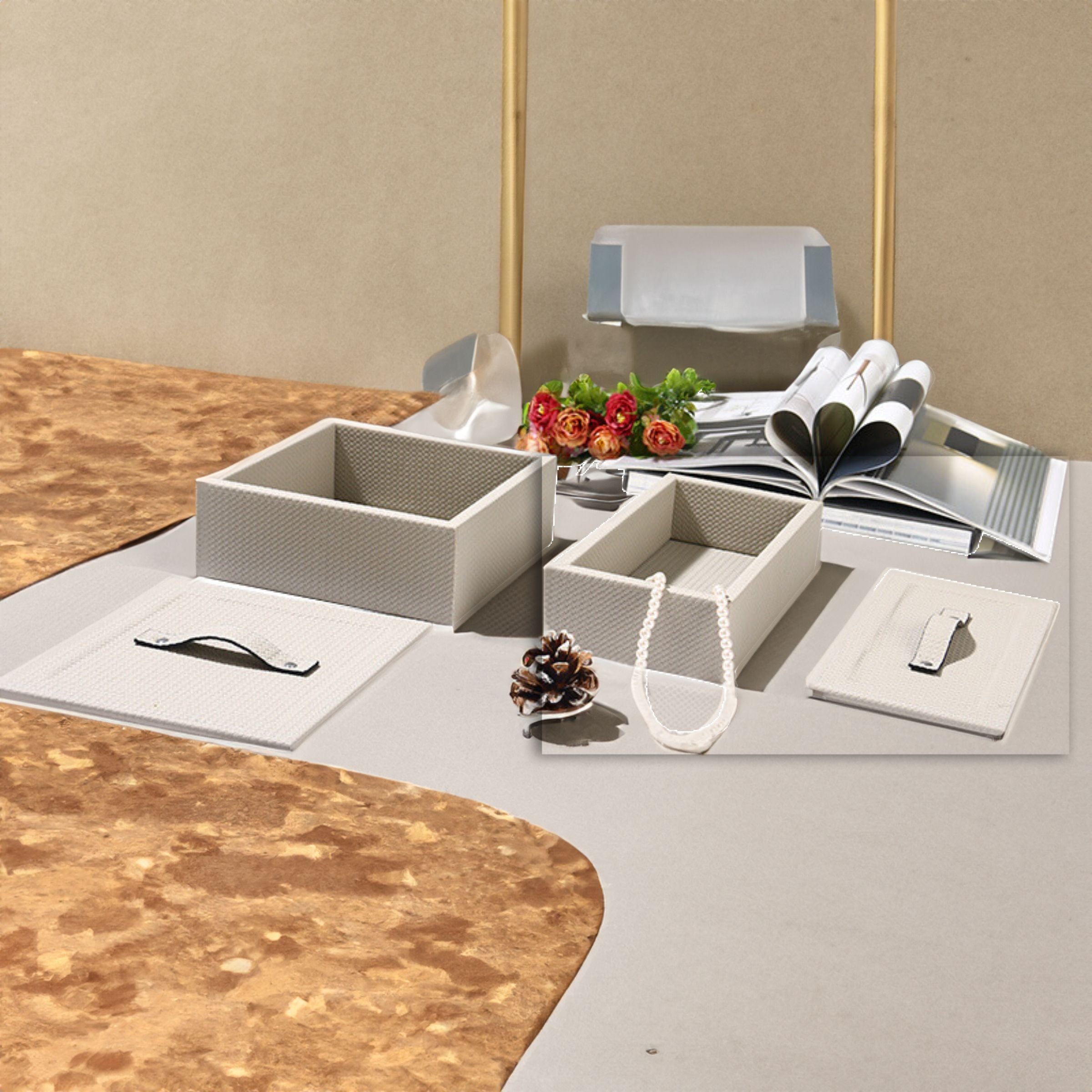 RECTANGULAR DECORATIVE BOX DD210920A -  Decorative Boxes - ebarza Furniture UAE | Shop Modern Furniture in Abu Dhabi & Dubai - مفروشات ايبازرا في الامارات | تسوق اثاث عصري وديكورات مميزة في دبي وابوظبي