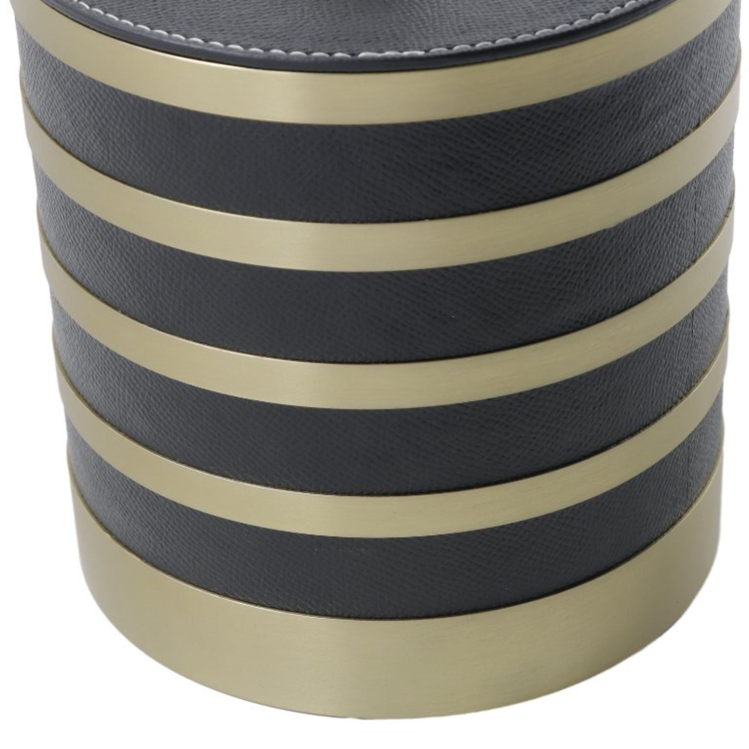 GREY & ANQITUE BRASS ROUND ROUND STORAGE BOX- L DH201268BL -  Decorative Boxes - ebarza Furniture UAE | Shop Modern Furniture in Abu Dhabi & Dubai - مفروشات ايبازرا في الامارات | تسوق اثاث عصري وديكورات مميزة في دبي وابوظبي