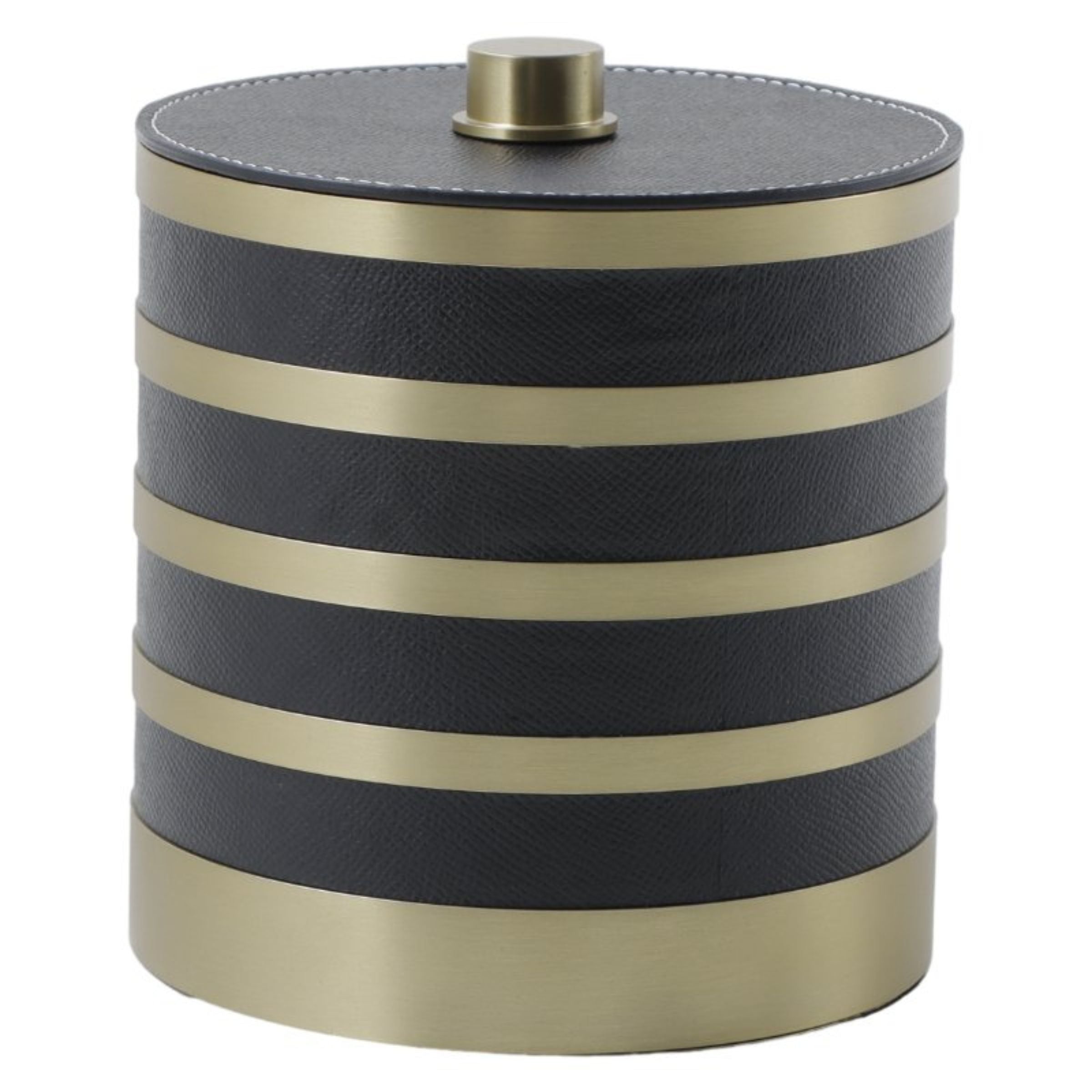GREY & ANQITUE BRASS ROUND ROUND STORAGE BOX- L DH201268BL -  Decorative Boxes - ebarza Furniture UAE | Shop Modern Furniture in Abu Dhabi & Dubai - مفروشات ايبازرا في الامارات | تسوق اثاث عصري وديكورات مميزة في دبي وابوظبي
