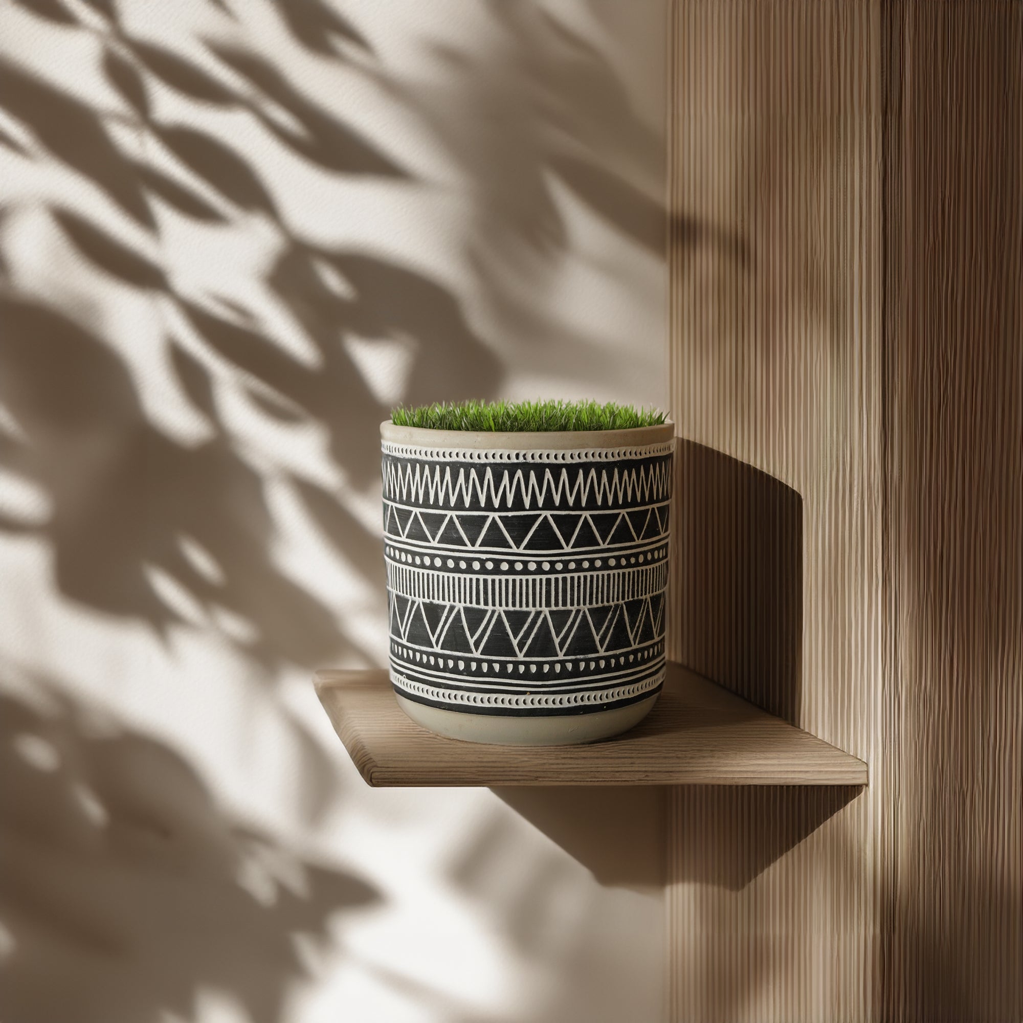 Inverted Chevron Outdoor/indoor Black Cement Planter Box  8040B-55 -  Planter Boxes - ebarza Furniture UAE | Shop Modern Furniture in Abu Dhabi & Dubai - مفروشات ايبازرا في الامارات | تسوق اثاث عصري وديكورات مميزة في دبي وابوظبي