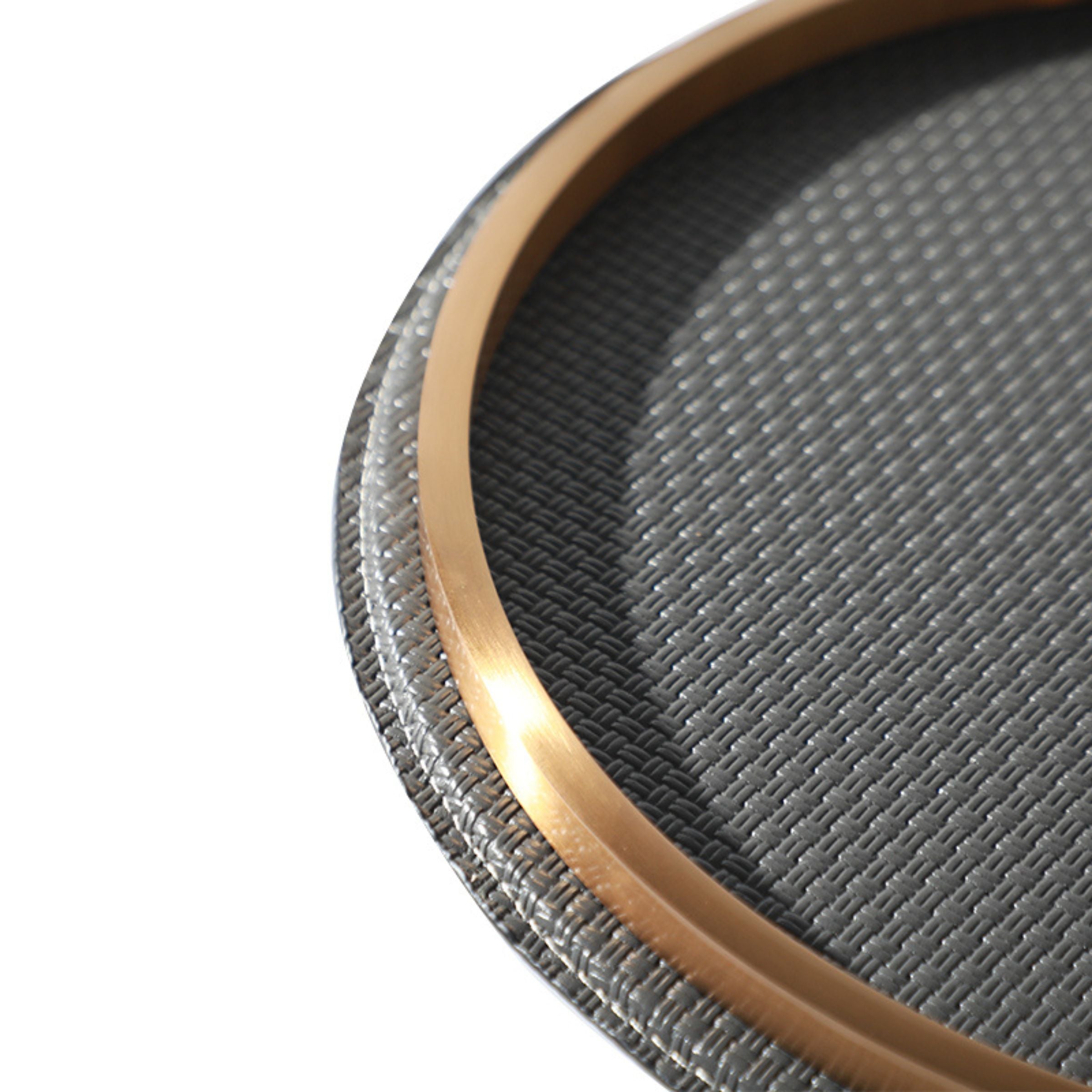 GREY ROUND TRAY DT200745S -  Trays - ebarza Furniture UAE | Shop Modern Furniture in Abu Dhabi & Dubai - مفروشات ايبازرا في الامارات | تسوق اثاث عصري وديكورات مميزة في دبي وابوظبي