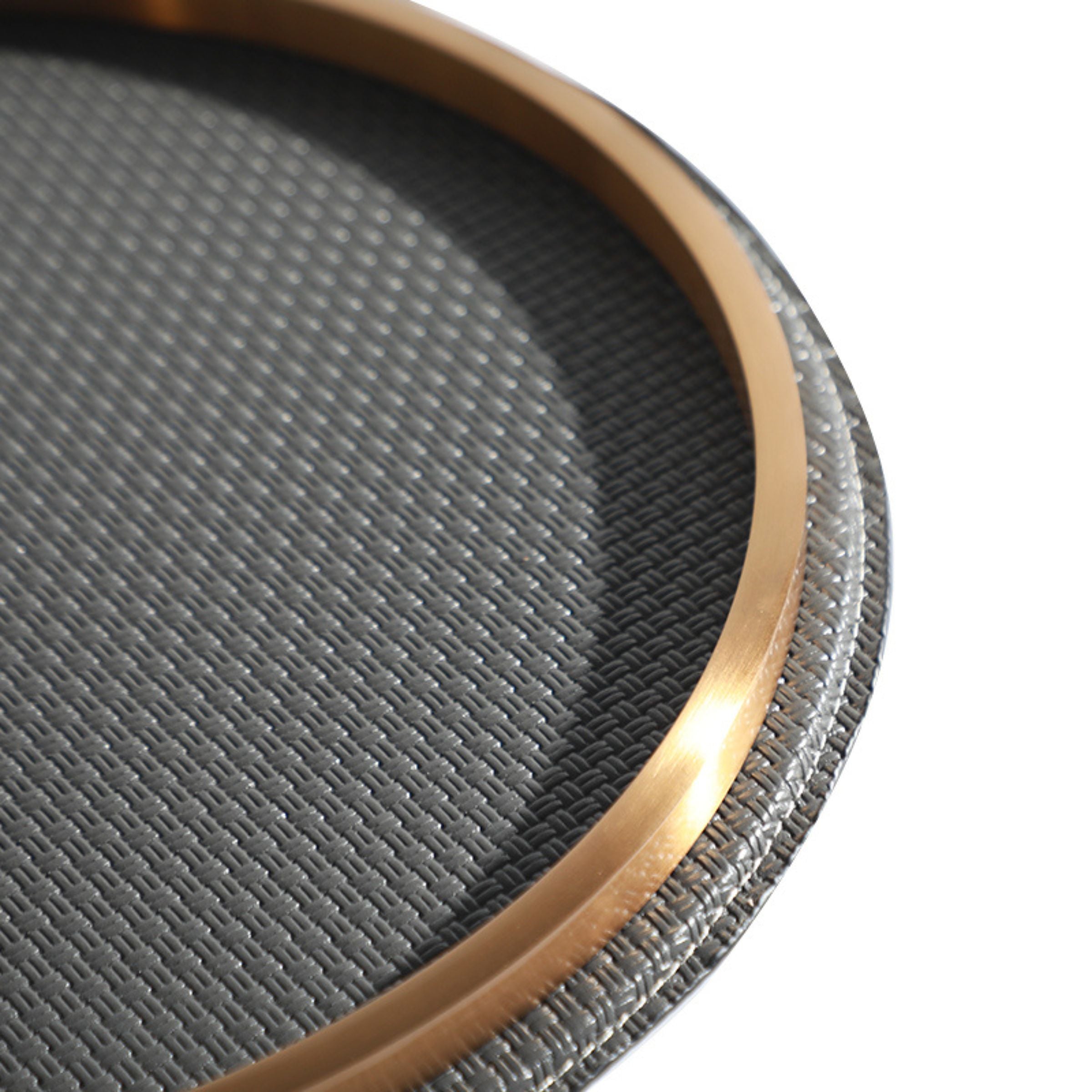 GREY ROUND TRAY DT200745L -  Trays - ebarza Furniture UAE | Shop Modern Furniture in Abu Dhabi & Dubai - مفروشات ايبازرا في الامارات | تسوق اثاث عصري وديكورات مميزة في دبي وابوظبي