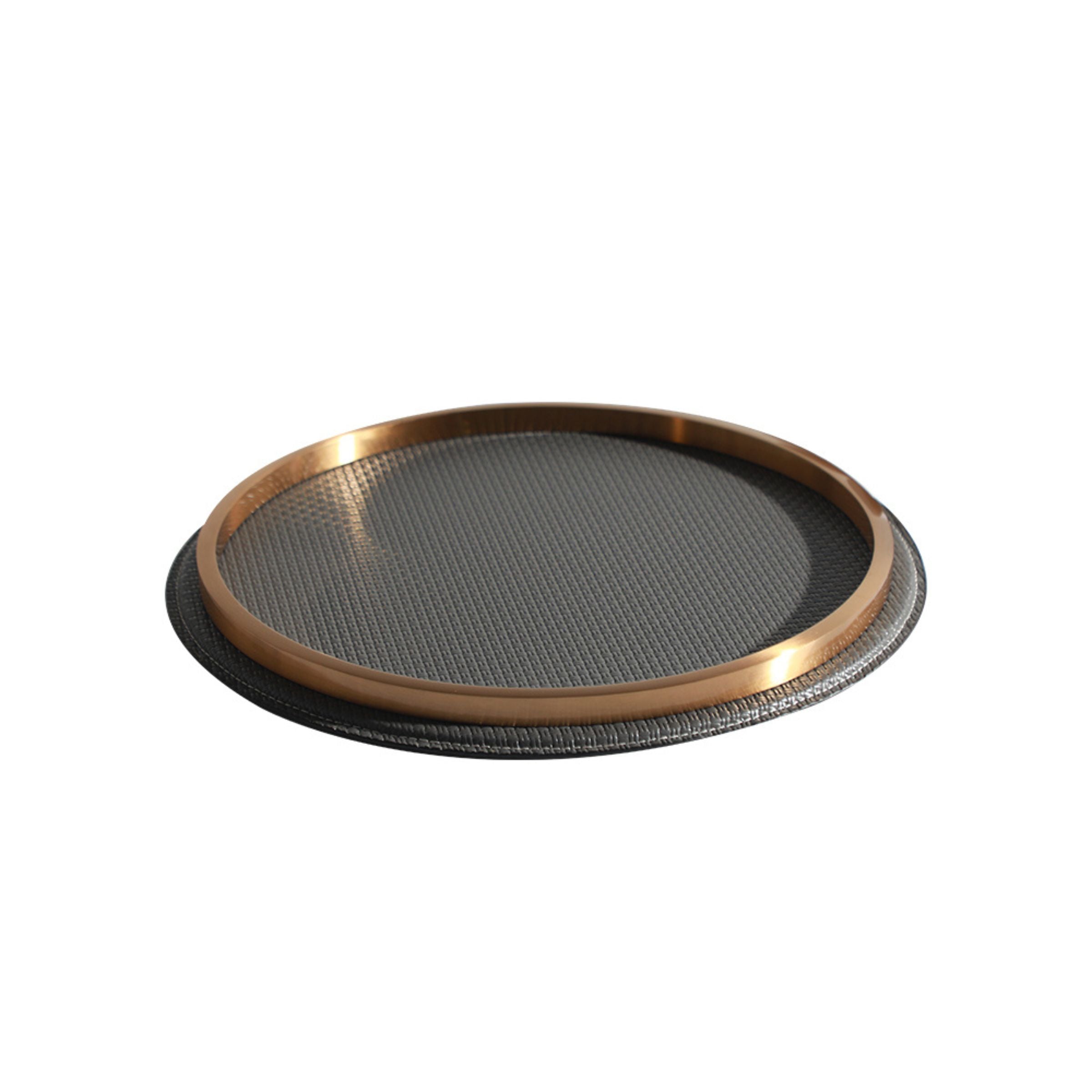GREY ROUND TRAY DT200745S -  Trays - ebarza Furniture UAE | Shop Modern Furniture in Abu Dhabi & Dubai - مفروشات ايبازرا في الامارات | تسوق اثاث عصري وديكورات مميزة في دبي وابوظبي