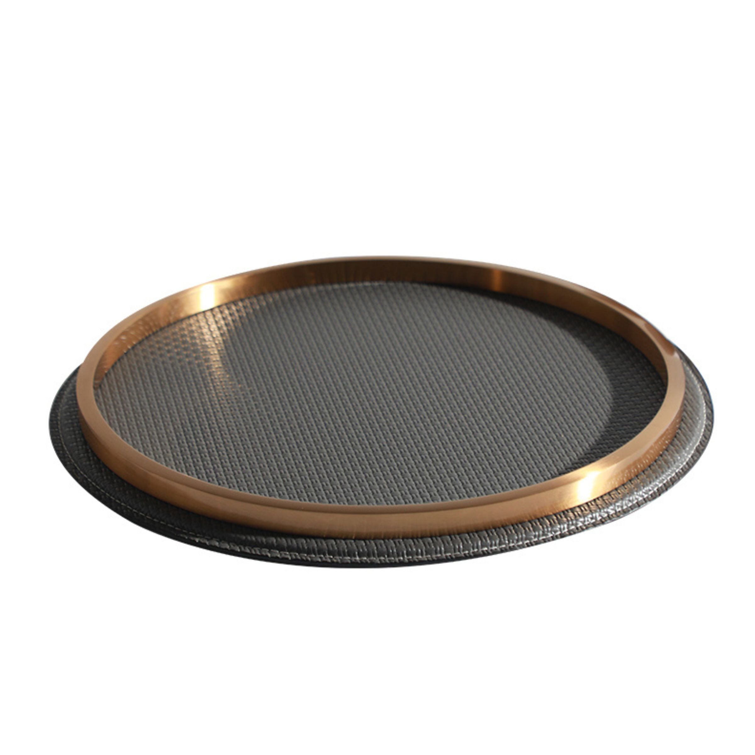 GREY ROUND TRAY DT200745L -  Trays - ebarza Furniture UAE | Shop Modern Furniture in Abu Dhabi & Dubai - مفروشات ايبازرا في الامارات | تسوق اثاث عصري وديكورات مميزة في دبي وابوظبي