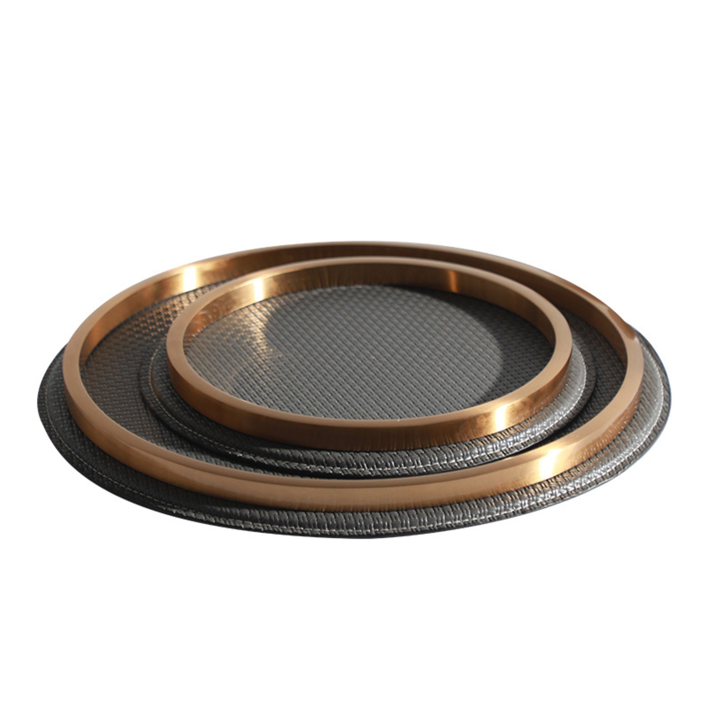 GREY ROUND TRAY DT200745L -  Trays - ebarza Furniture UAE | Shop Modern Furniture in Abu Dhabi & Dubai - مفروشات ايبازرا في الامارات | تسوق اثاث عصري وديكورات مميزة في دبي وابوظبي