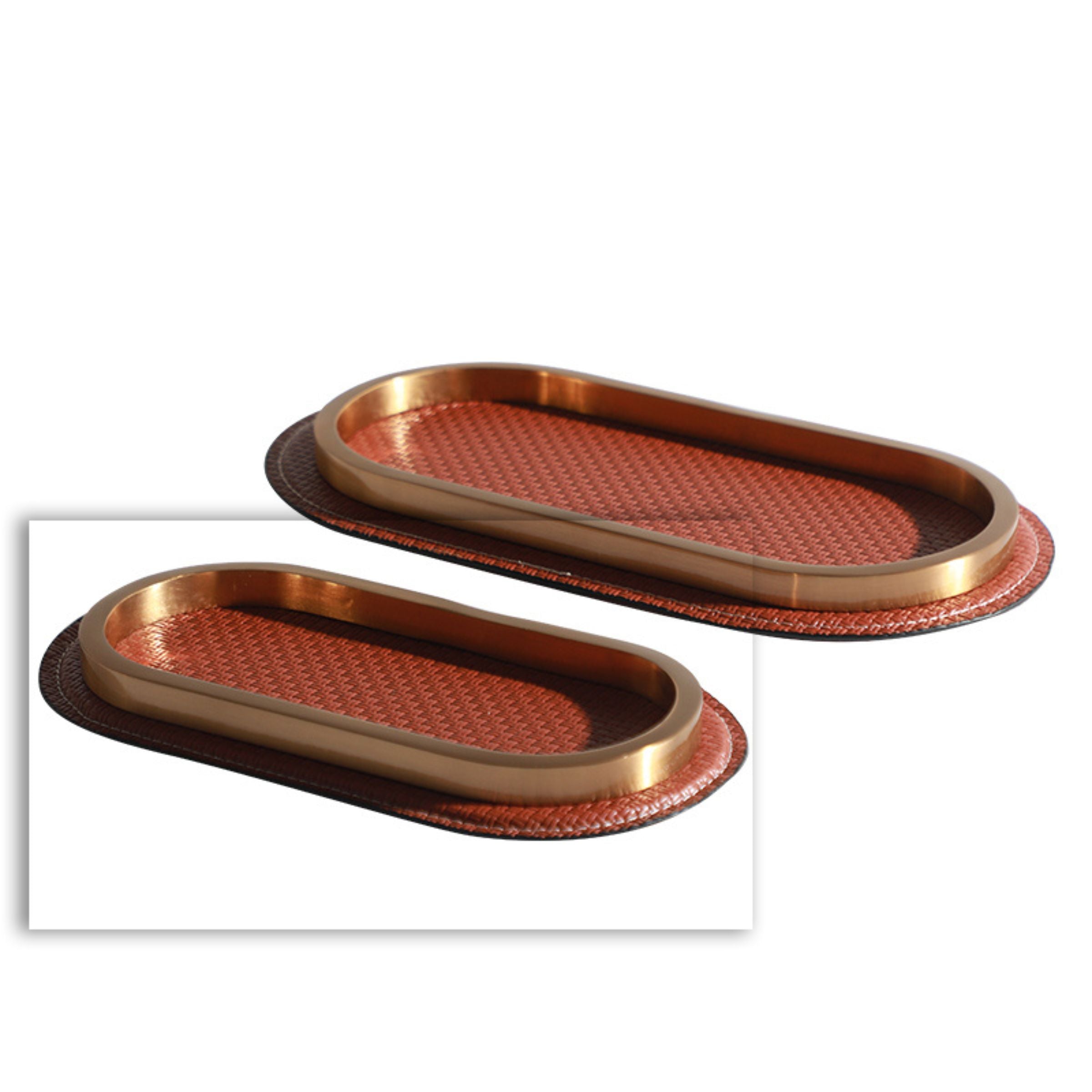 ORANGE RED CURVED TRAY  DT200751S -  Trays - ebarza Furniture UAE | Shop Modern Furniture in Abu Dhabi & Dubai - مفروشات ايبازرا في الامارات | تسوق اثاث عصري وديكورات مميزة في دبي وابوظبي