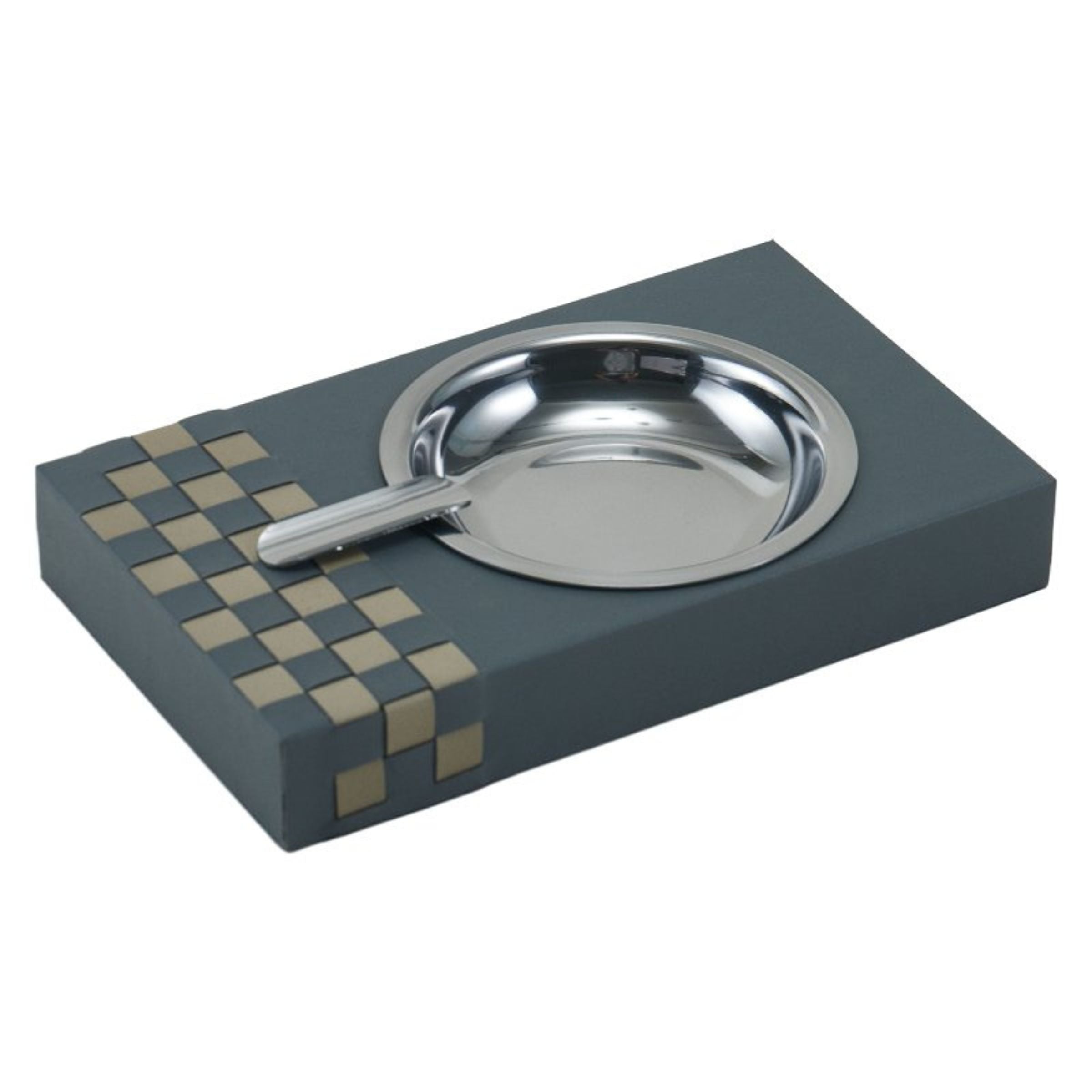 GREY & KHAKI & METAL HAND-WEAVEN CIGAR TRAY DW201139C -  Trays - ebarza Furniture UAE | Shop Modern Furniture in Abu Dhabi & Dubai - مفروشات ايبازرا في الامارات | تسوق اثاث عصري وديكورات مميزة في دبي وابوظبي