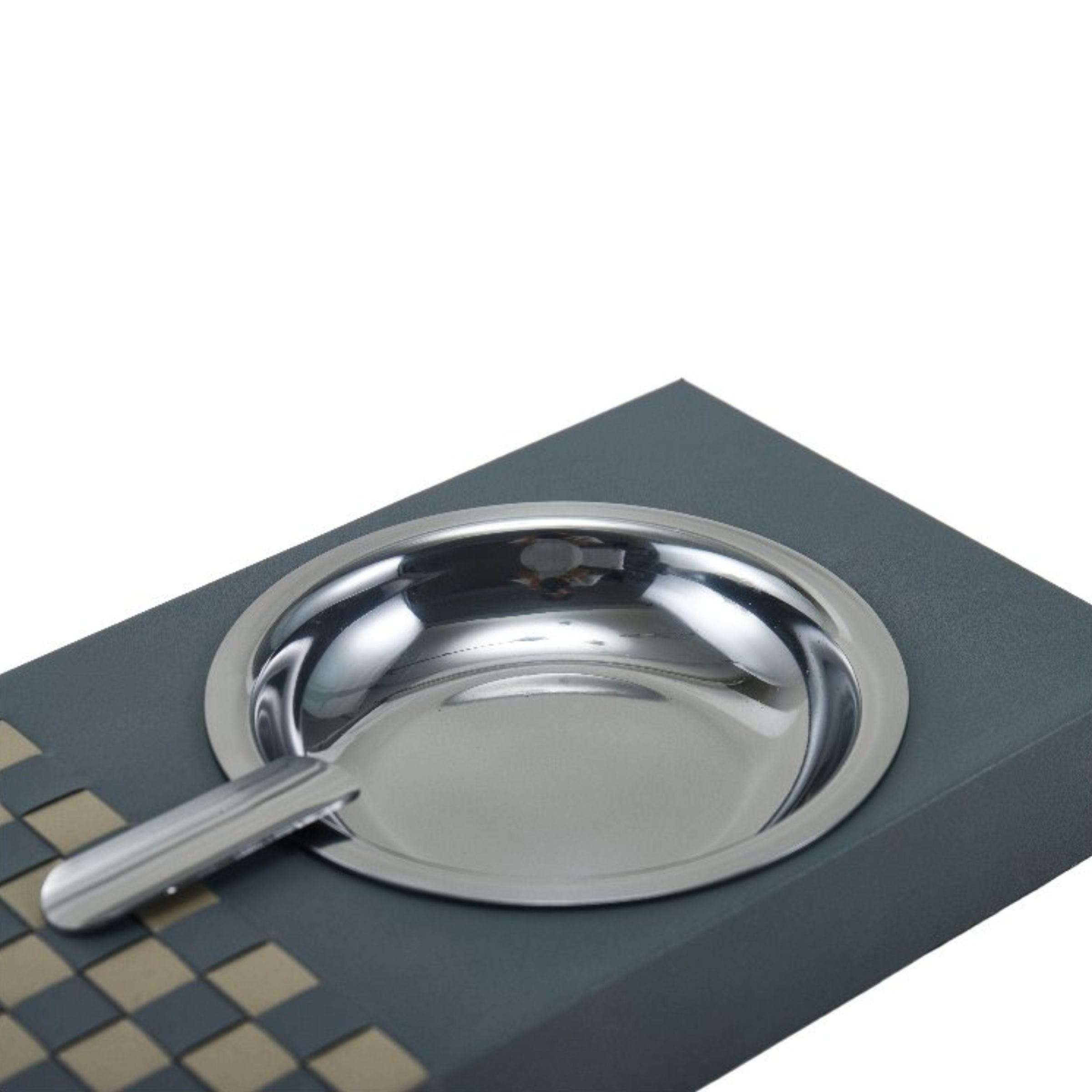 GREY & KHAKI & METAL HAND-WEAVEN CIGAR TRAY DW201139C -  Trays - ebarza Furniture UAE | Shop Modern Furniture in Abu Dhabi & Dubai - مفروشات ايبازرا في الامارات | تسوق اثاث عصري وديكورات مميزة في دبي وابوظبي