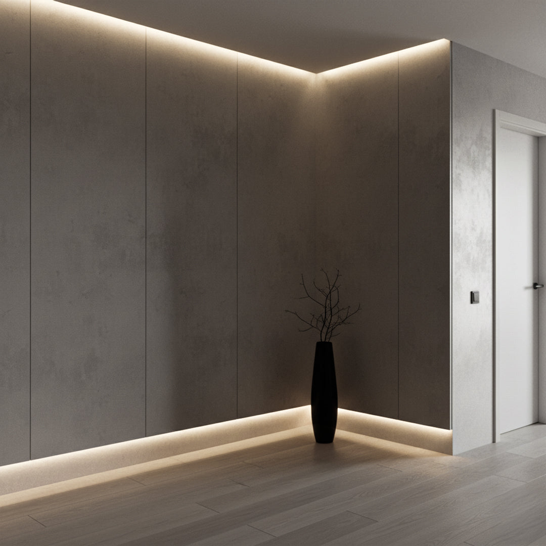 122*320cm WPC DECORATION WALL PANEL BB STICHING+FILM FOLDING  COLOUR :Light Cement BP-103Y -  Wall Panels - ebarza Furniture UAE | Shop Modern Furniture in Abu Dhabi & Dubai - مفروشات ايبازرا في الامارات | تسوق اثاث عصري وديكورات مميزة في دبي وابوظبي