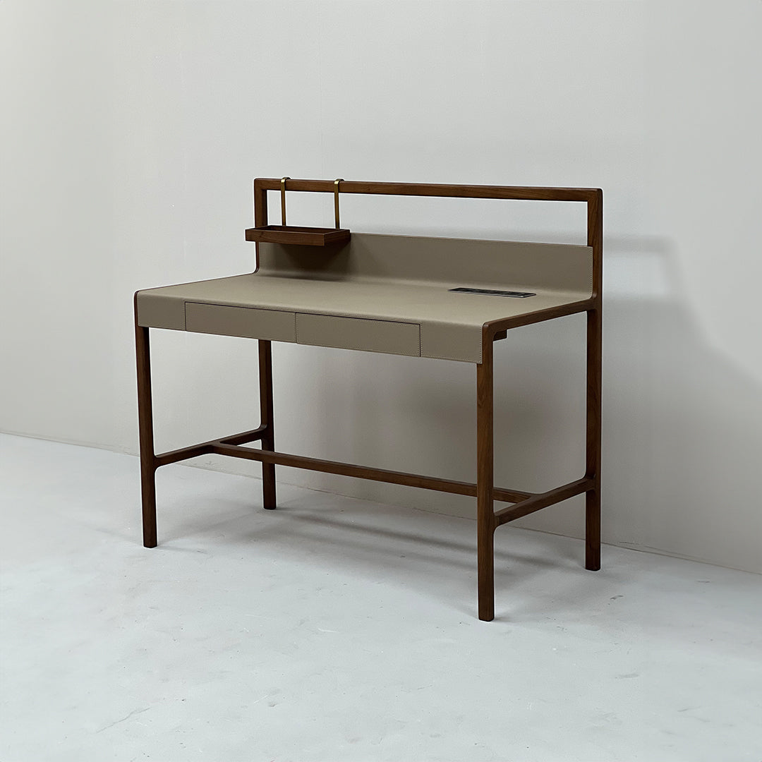 Pre-order 35 Days Delivery - Dark Walnut Wooden Desk JK-J12 -  Office Desks - ebarza Furniture UAE | Shop Modern Furniture in Abu Dhabi & Dubai - مفروشات ايبازرا في الامارات | تسوق اثاث عصري وديكورات مميزة في دبي وابوظبي