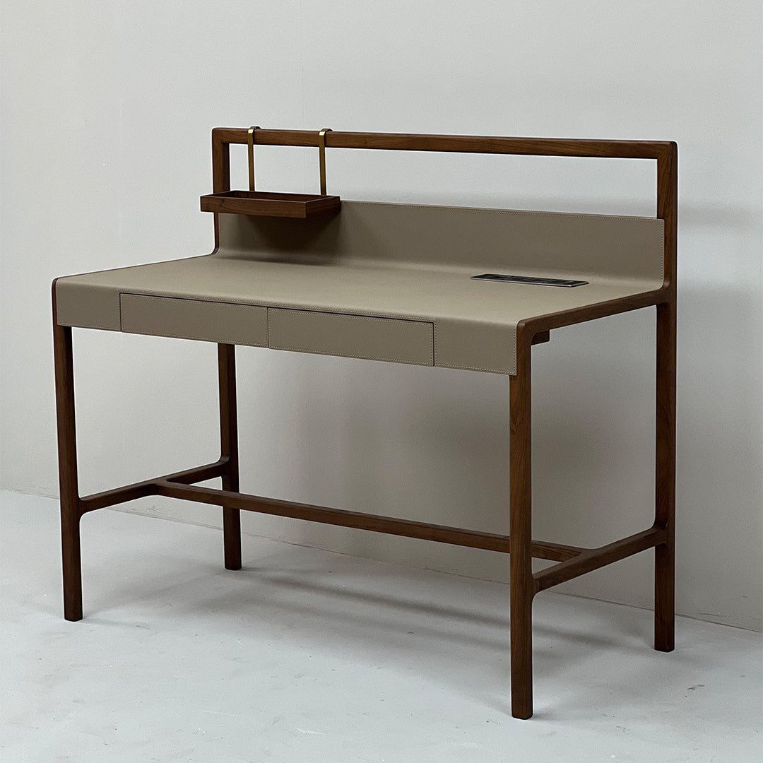 Pre-order 35 Days Delivery - Dark Walnut Wooden Desk JK-J12 -  Office Desks - ebarza Furniture UAE | Shop Modern Furniture in Abu Dhabi & Dubai - مفروشات ايبازرا في الامارات | تسوق اثاث عصري وديكورات مميزة في دبي وابوظبي