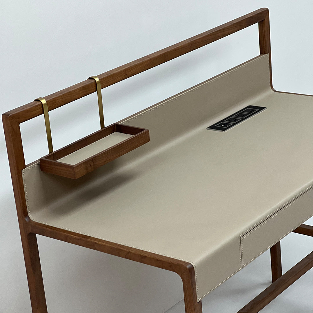 Pre-order 35 Days Delivery - Dark Walnut Wooden Desk JK-J12 -  Office Desks - ebarza Furniture UAE | Shop Modern Furniture in Abu Dhabi & Dubai - مفروشات ايبازرا في الامارات | تسوق اثاث عصري وديكورات مميزة في دبي وابوظبي