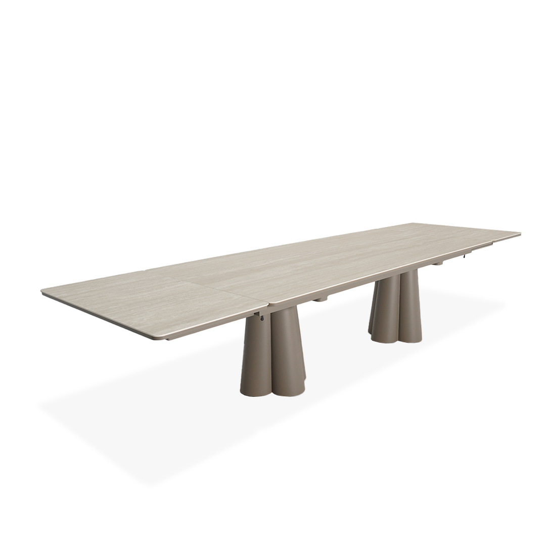 Clover Outdoor Extendable Dining Table With 2 Extensions - AM9032N45CER + AB5570N37ALU -  Outdoor Tables - ebarza Furniture UAE | Shop Modern Furniture in Abu Dhabi & Dubai - مفروشات ايبازرا في الامارات | تسوق اثاث عصري وديكورات مميزة في دبي وابوظبي