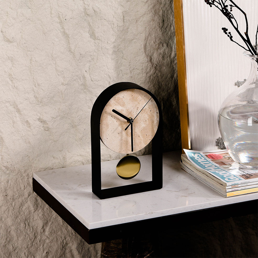 Desktop Clock - KQ4005 -  Home Decor Figurines - ebarza Furniture UAE | Shop Modern Furniture in Abu Dhabi & Dubai - مفروشات ايبازرا في الامارات | تسوق اثاث عصري وديكورات مميزة في دبي وابوظبي