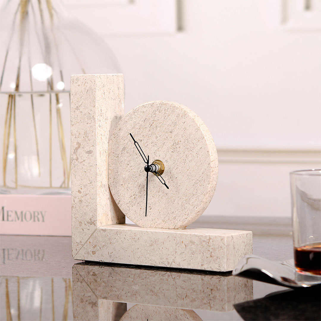 Desktop Clock Sculpture - KQ3001A -  Home Decor Figurines - ebarza Furniture UAE | Shop Modern Furniture in Abu Dhabi & Dubai - مفروشات ايبازرا في الامارات | تسوق اثاث عصري وديكورات مميزة في دبي وابوظبي
