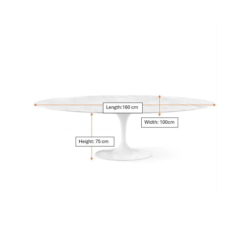 Bevel Natural Marble Oval Dining Table 160 Cm Bp8077-160
