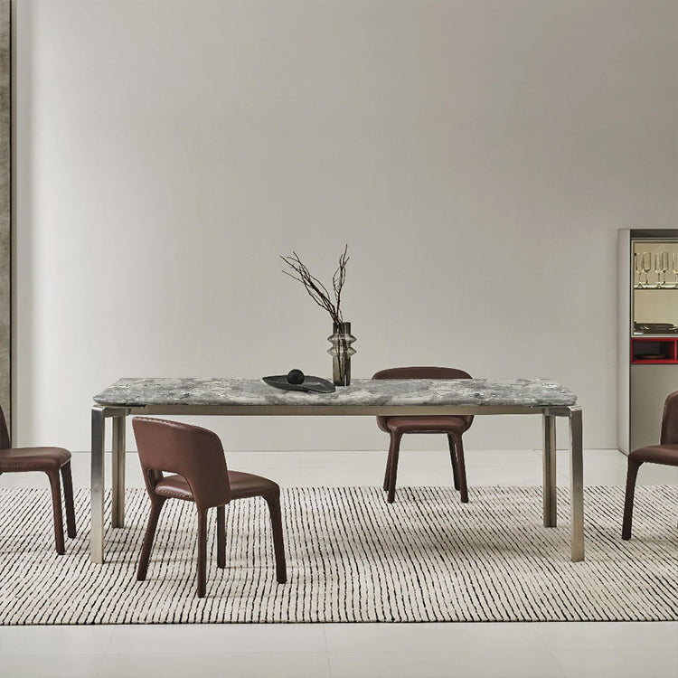 Dining Table Natural Stone Top Steel Leg - DT023