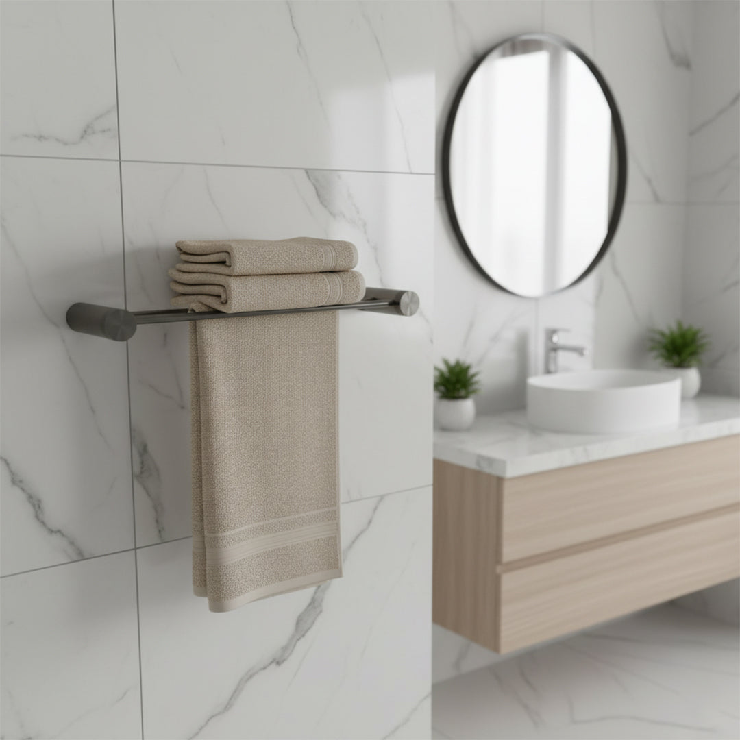 Double Towel Bar - 60cm 901 08ABCG -  Bathroom Accessories - ebarza Furniture UAE | Shop Modern Furniture in Abu Dhabi & Dubai - مفروشات ايبازرا في الامارات | تسوق اثاث عصري وديكورات مميزة في دبي وابوظبي