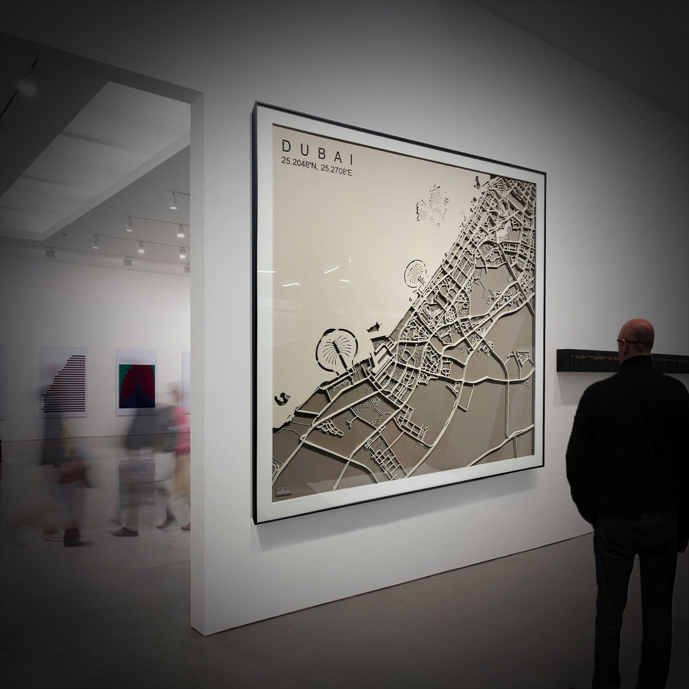Dubai Map Handmade Painting W120*H120 CM 2309H0020-1-Dubai -  Paintings - ebarza Furniture UAE | Shop Modern Furniture in Abu Dhabi & Dubai - مفروشات ايبازرا في الامارات | تسوق اثاث عصري وديكورات مميزة في دبي وابوظبي