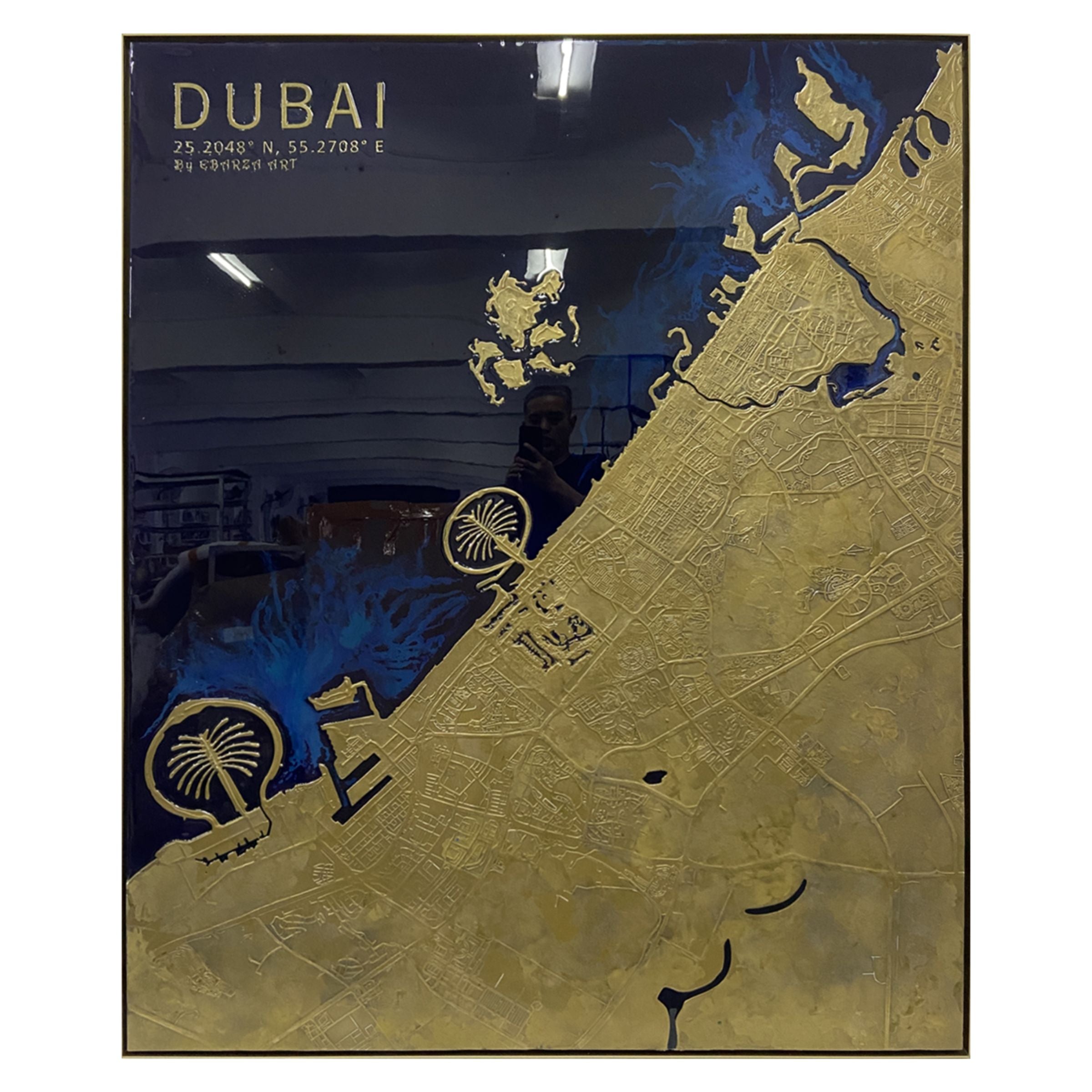 Dubai Map Handmade Painting 140x170 cm PCA-002A -  Paintings - ebarza Furniture UAE | Shop Modern Furniture in Abu Dhabi & Dubai - مفروشات ايبازرا في الامارات | تسوق اثاث عصري وديكورات مميزة في دبي وابوظبي