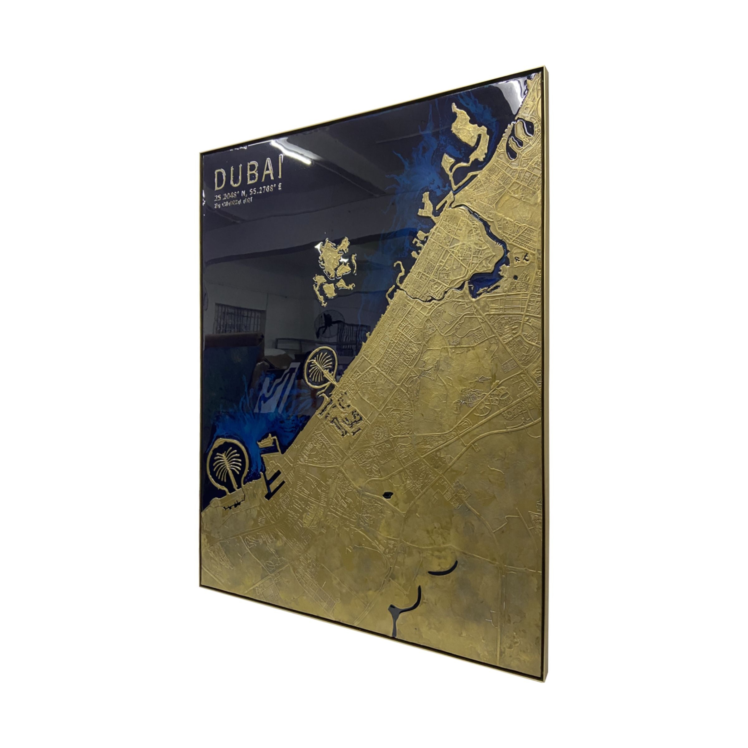 Dubai Map Handmade Painting 140x170 cm PCA-002A -  Paintings - ebarza Furniture UAE | Shop Modern Furniture in Abu Dhabi & Dubai - مفروشات ايبازرا في الامارات | تسوق اثاث عصري وديكورات مميزة في دبي وابوظبي