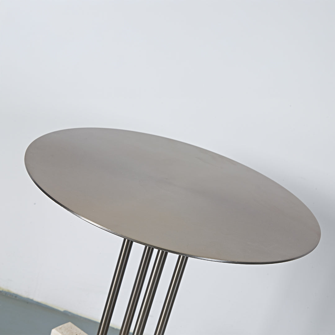 Elysian Travertine Side Table JA043-A -  Side Tables - ebarza Furniture UAE | Shop Modern Furniture in Abu Dhabi & Dubai - مفروشات ايبازرا في الامارات | تسوق اثاث عصري وديكورات مميزة في دبي وابوظبي