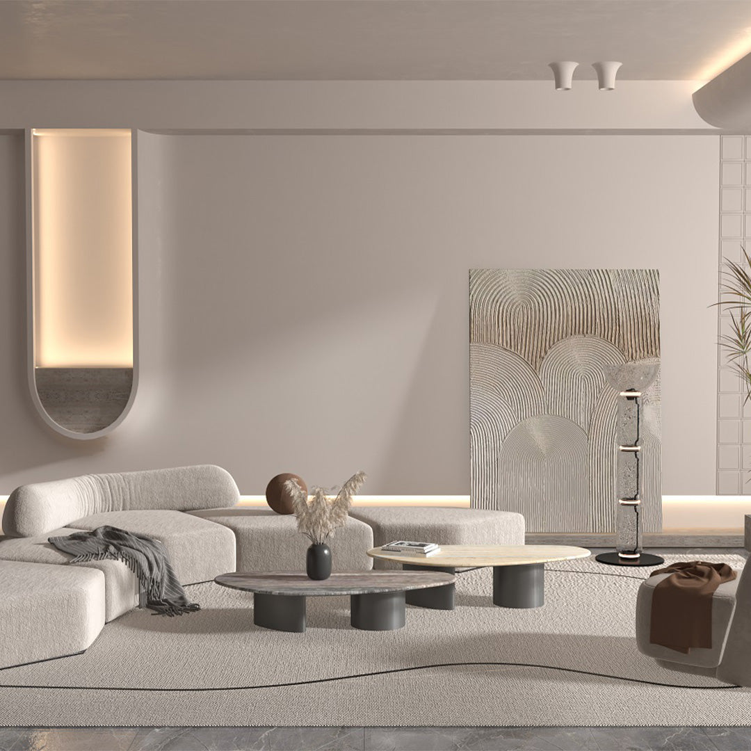 Pre-order 90 Days Delivery Ephesus Travertine Coffee Table - EB03CT -  Coffee Tables - ebarza Furniture UAE | Shop Modern Furniture in Abu Dhabi & Dubai - مفروشات ايبازرا في الامارات | تسوق اثاث عصري وديكورات مميزة في دبي وابوظبي