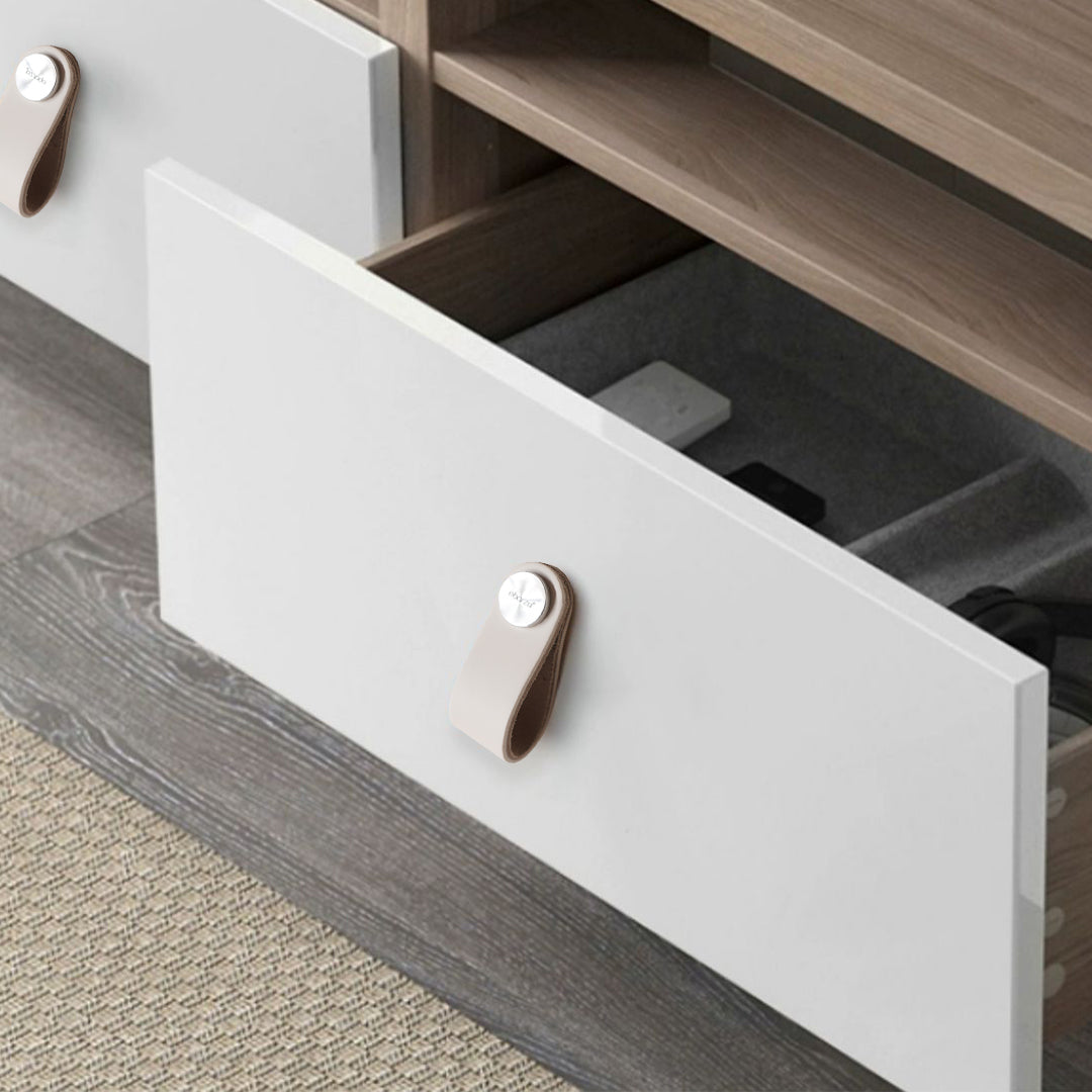Cowhide Layer & SS Button Knob - 588-Knob-5 -  Door Handles - ebarza Furniture UAE | Shop Modern Furniture in Abu Dhabi & Dubai - مفروشات ايبازرا في الامارات | تسوق اثاث عصري وديكورات مميزة في دبي وابوظبي