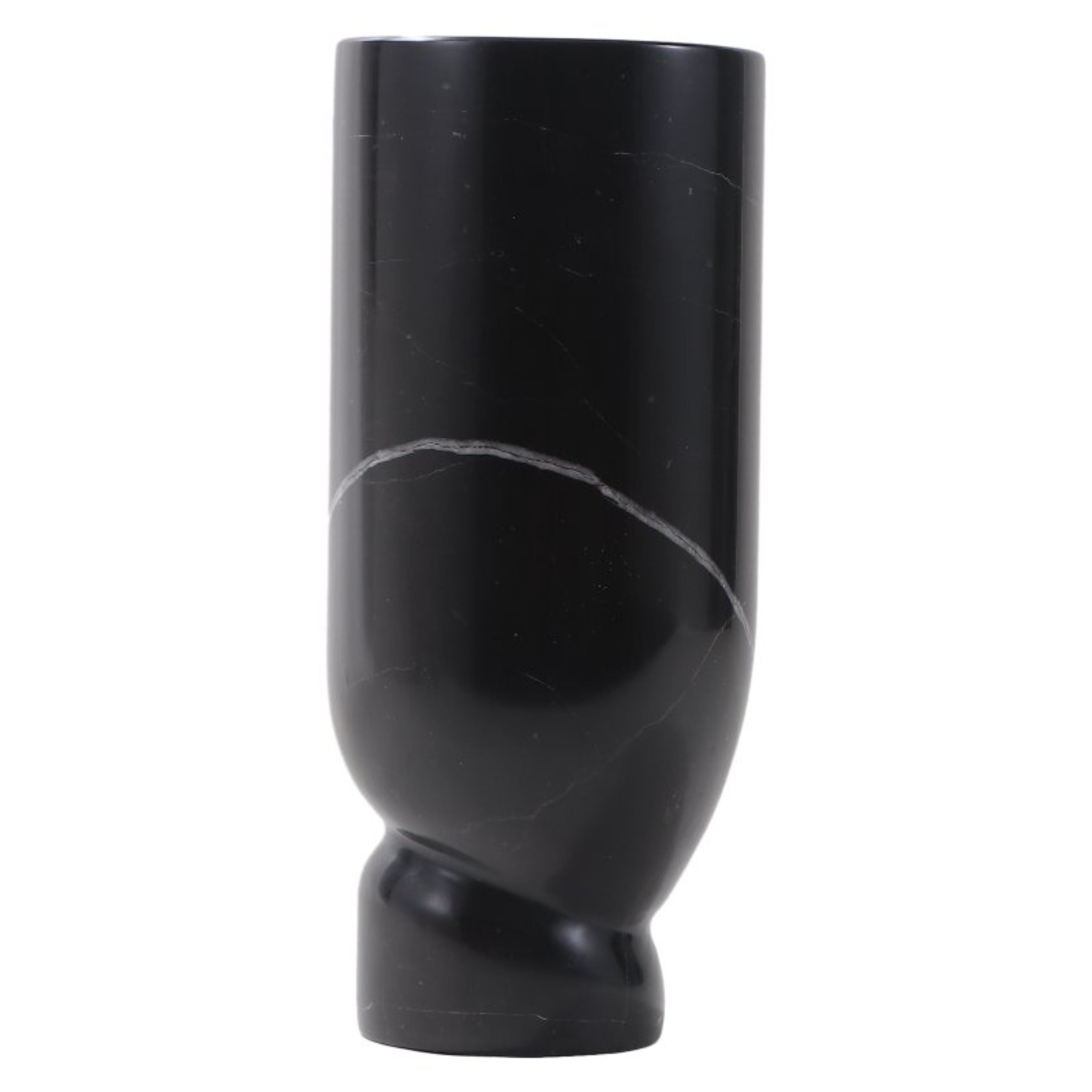 BLACK MARBLE VASE F1373A -  Vases - ebarza Furniture UAE | Shop Modern Furniture in Abu Dhabi & Dubai - مفروشات ايبازرا في الامارات | تسوق اثاث عصري وديكورات مميزة في دبي وابوظبي